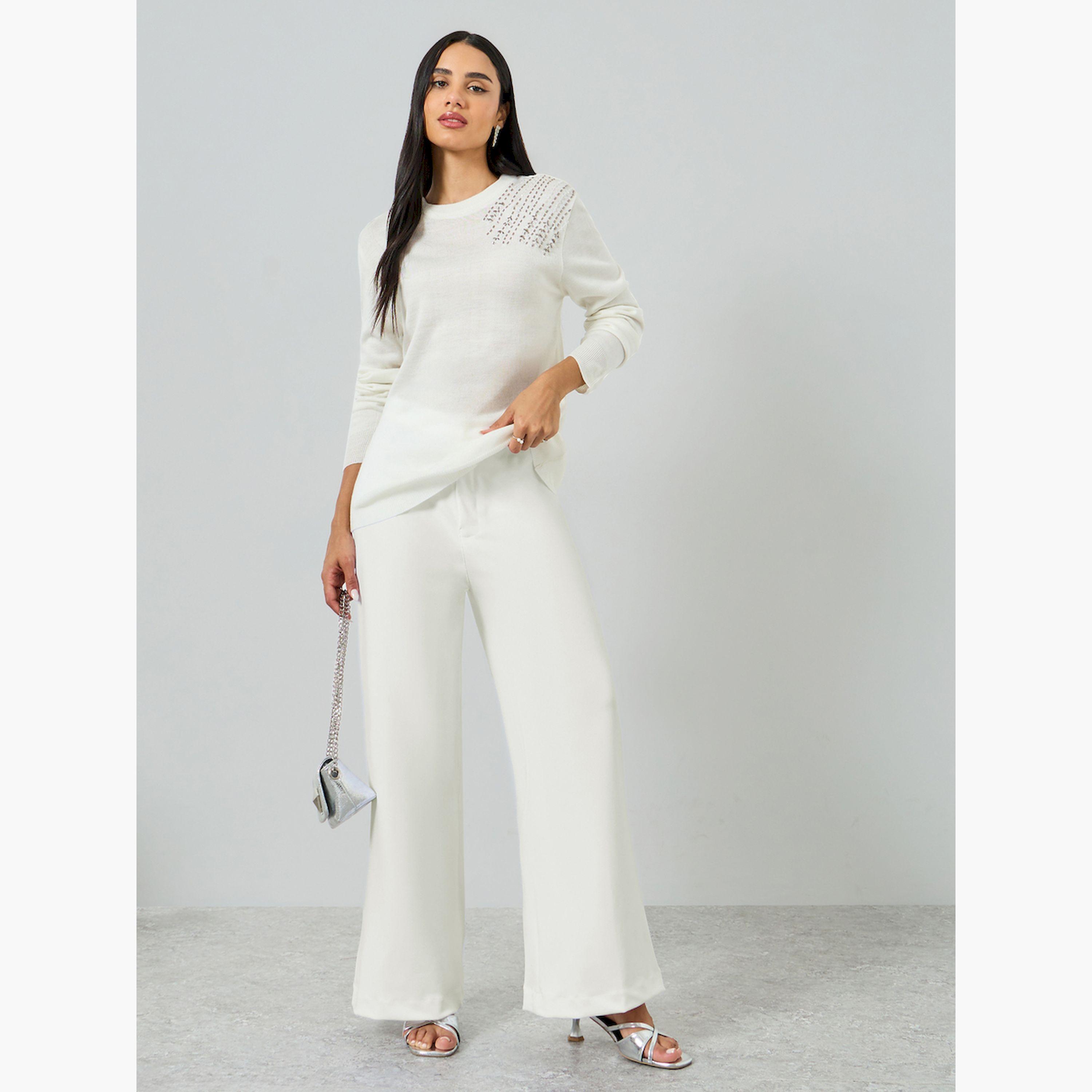 Styli Off White Regular Fit Embellished Sweater-women-clothing-cardigansandjumpers-jumpers-image-2
