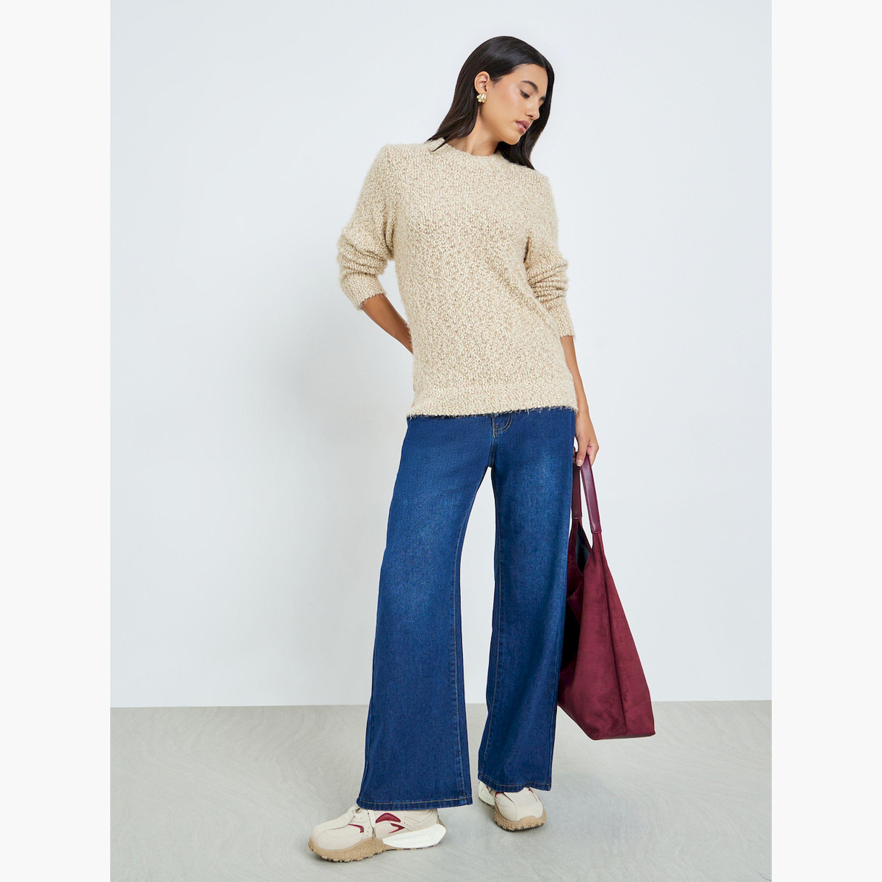سويتر بتفاصيل محبوكة وقصة عادية-women-clothing-cardigansandjumpers-jumpers-image-4