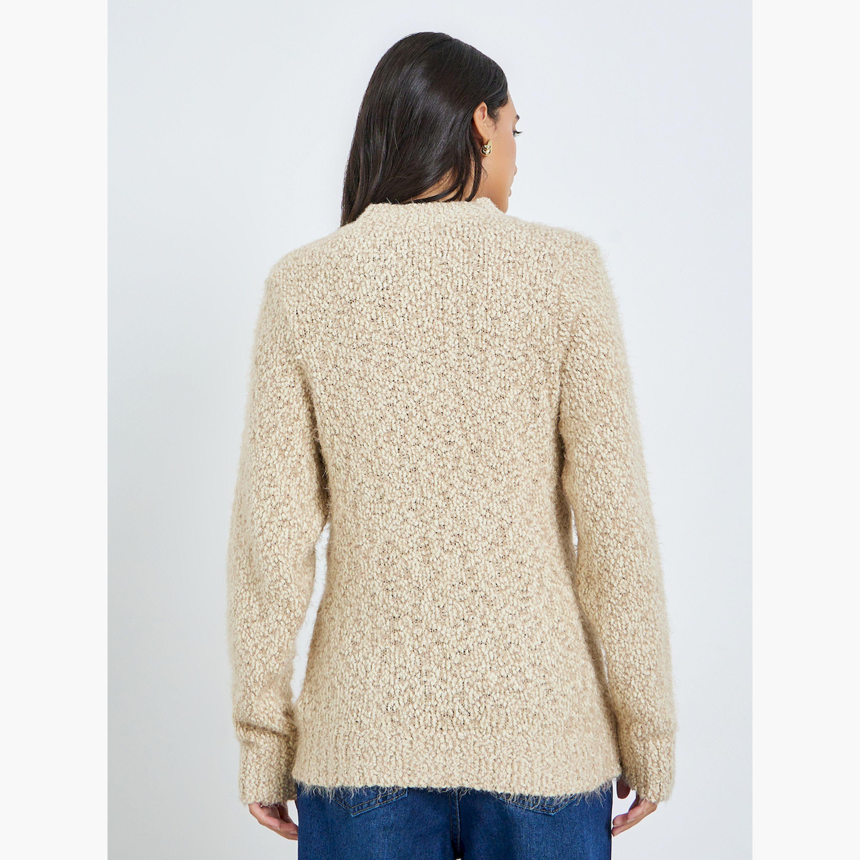 سويتر بتفاصيل محبوكة وقصة عادية-women-clothing-cardigansandjumpers-jumpers-image-1