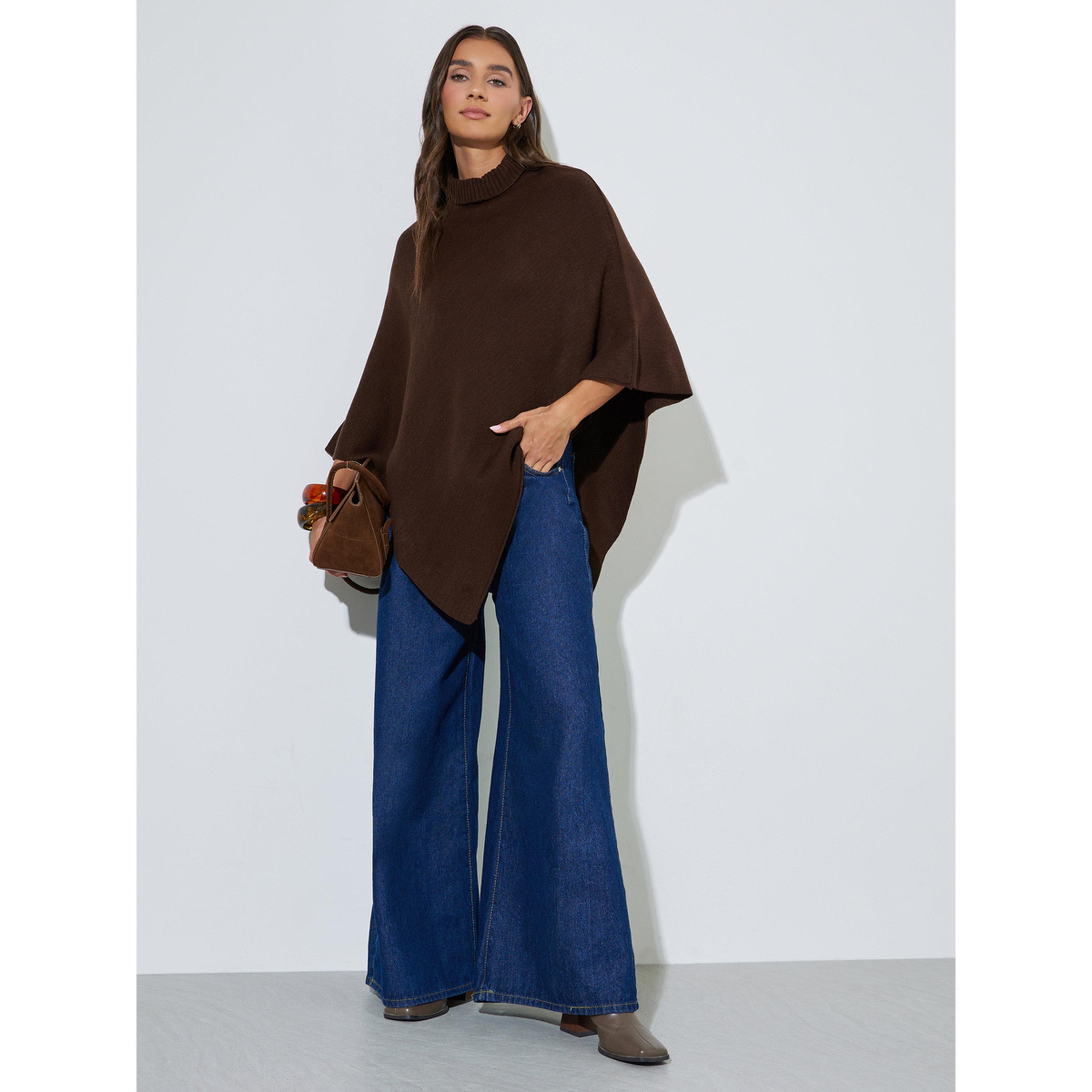 Styli Oversized High Neck Cape Sweater-women-winterwear-cardigansandjumpers-jumpers-image-2