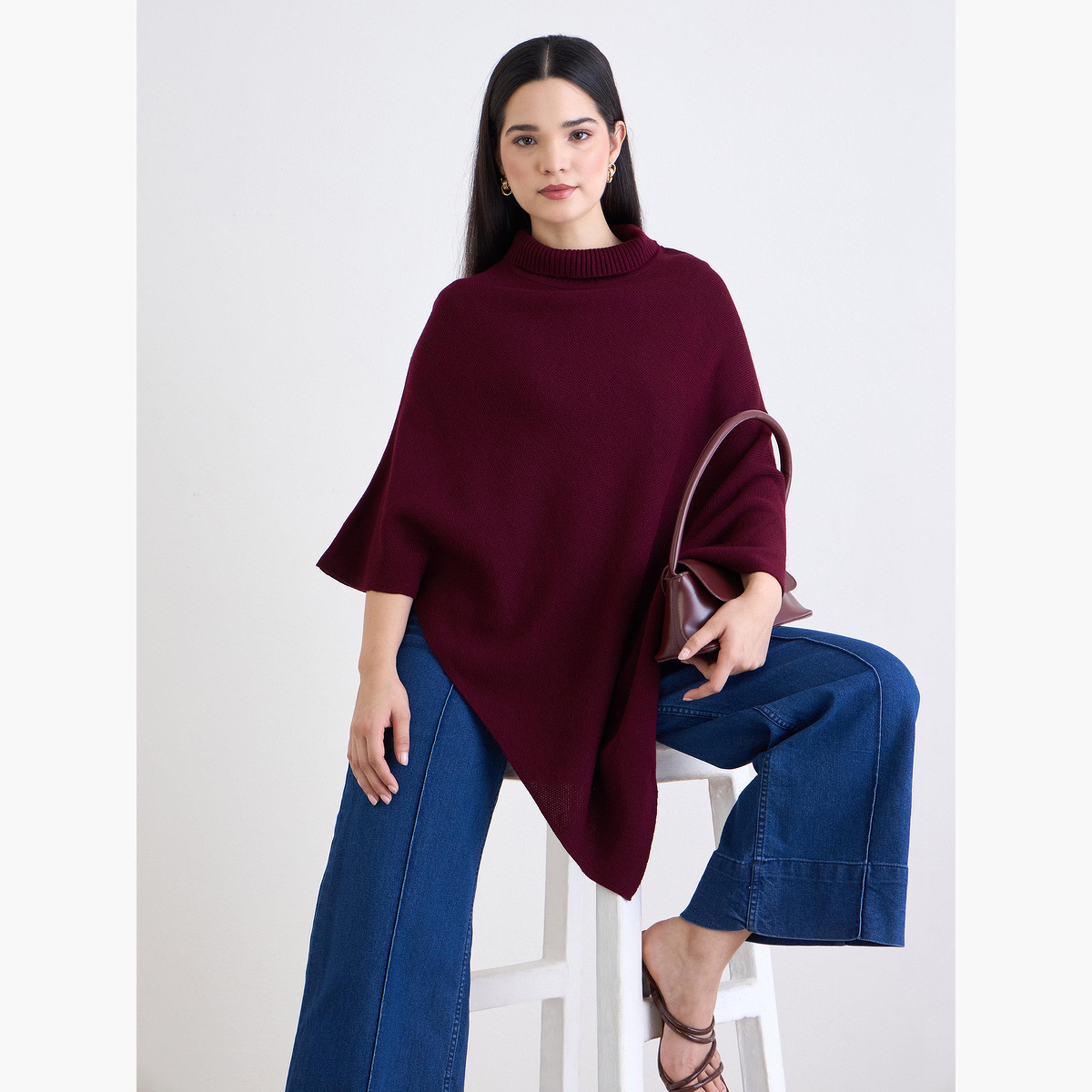 ستايلي - سترة كبيرة الحجم برقبة عالية-women-clothing-cardigansandjumpers-jumpers-image-3