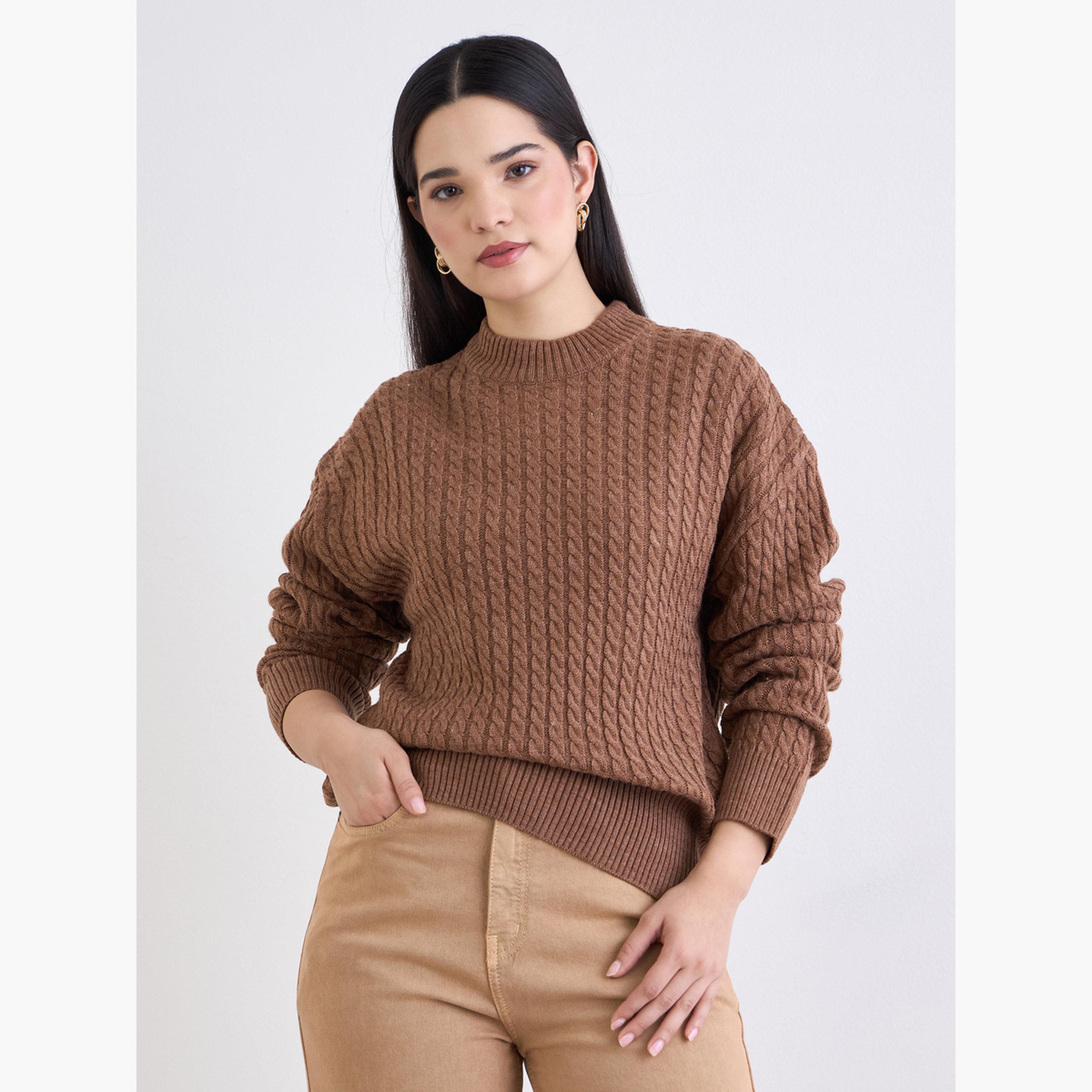 ستايلي - سترة بنية اللون محبوكة للنساء -women-clothing-cardigansandjumpers-jumpers-image-1