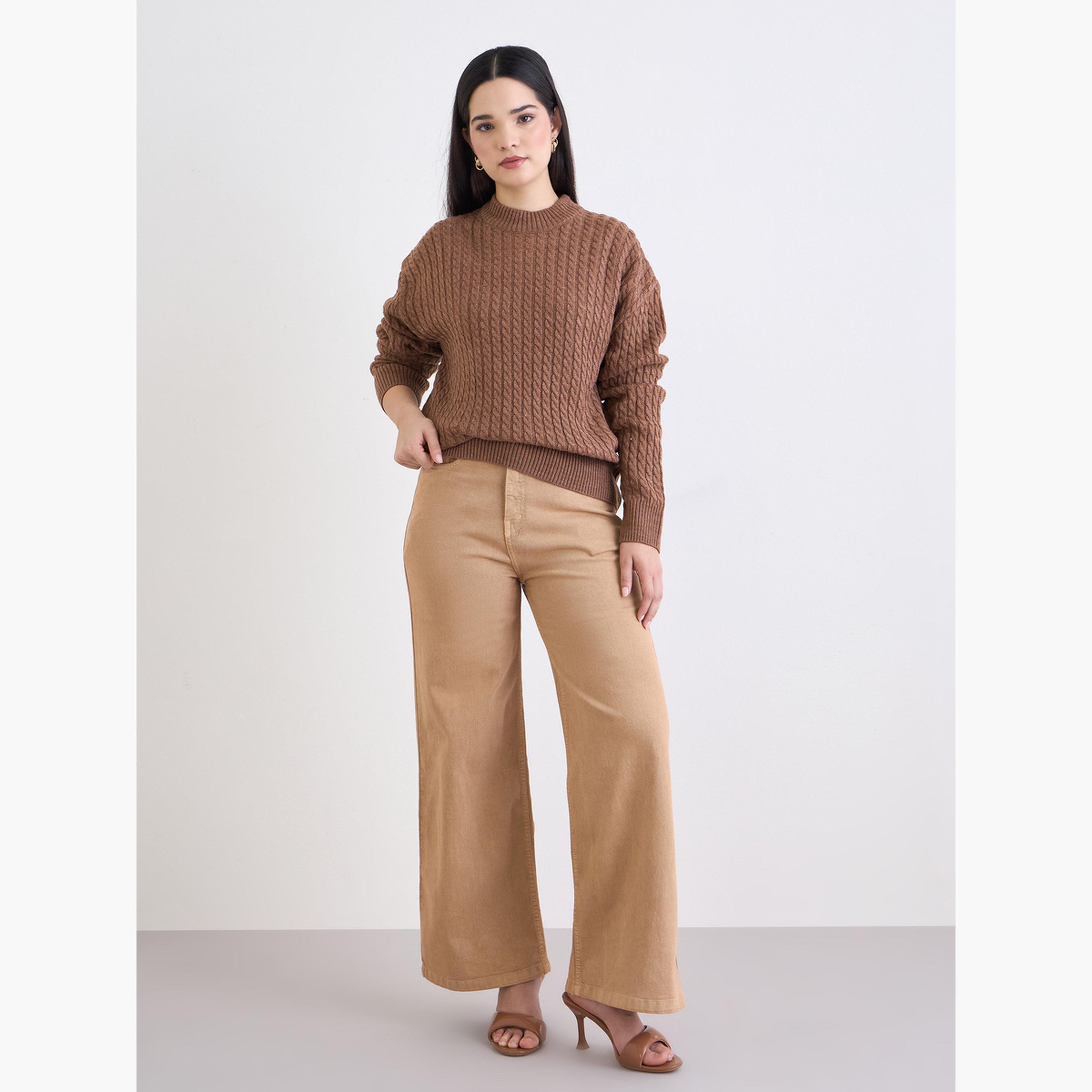 ستايلي - سترة بنية اللون محبوكة للنساء -women-clothing-cardigansandjumpers-jumpers-image-2