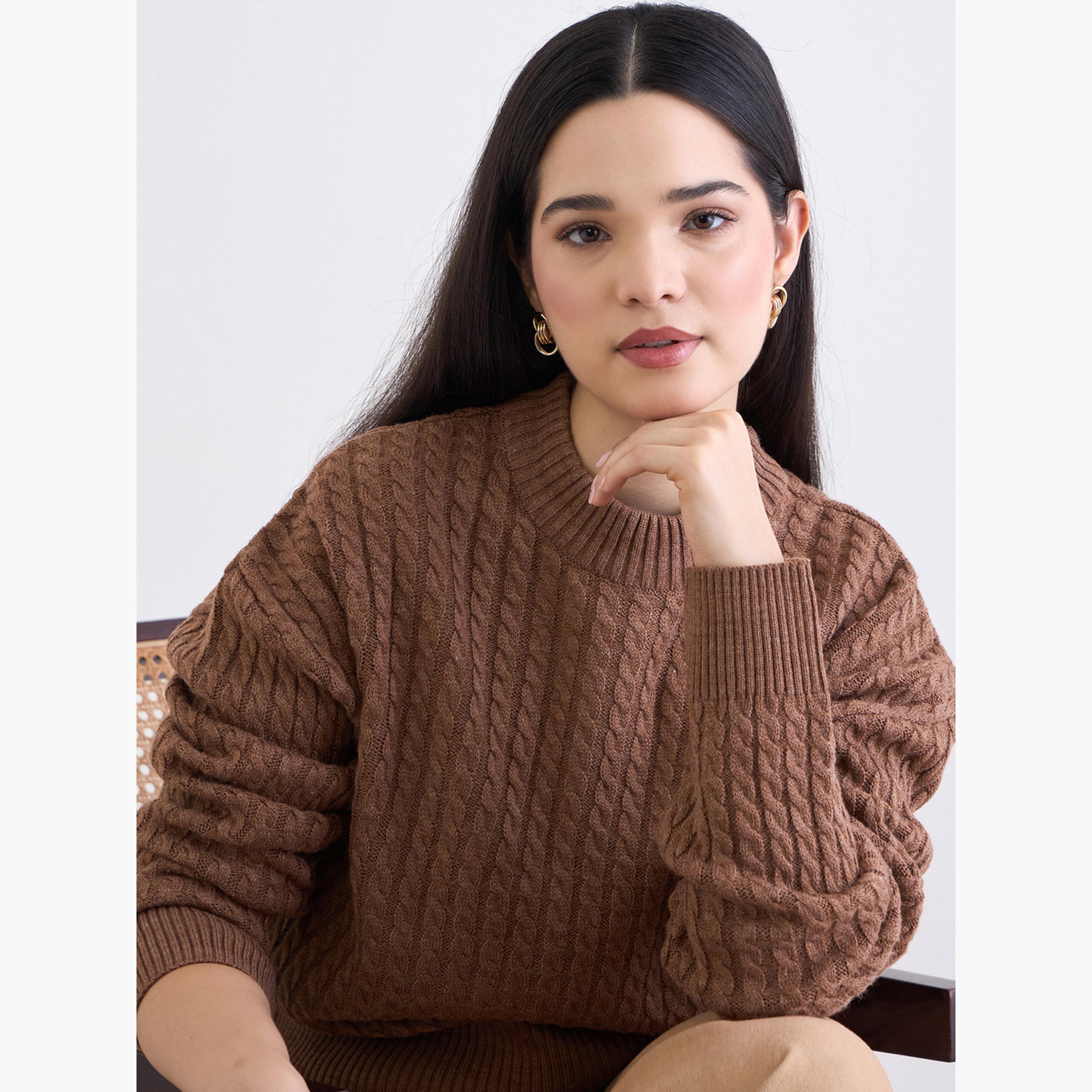 ستايلي - سترة بنية اللون محبوكة للنساء -women-clothing-cardigansandjumpers-jumpers-image-4