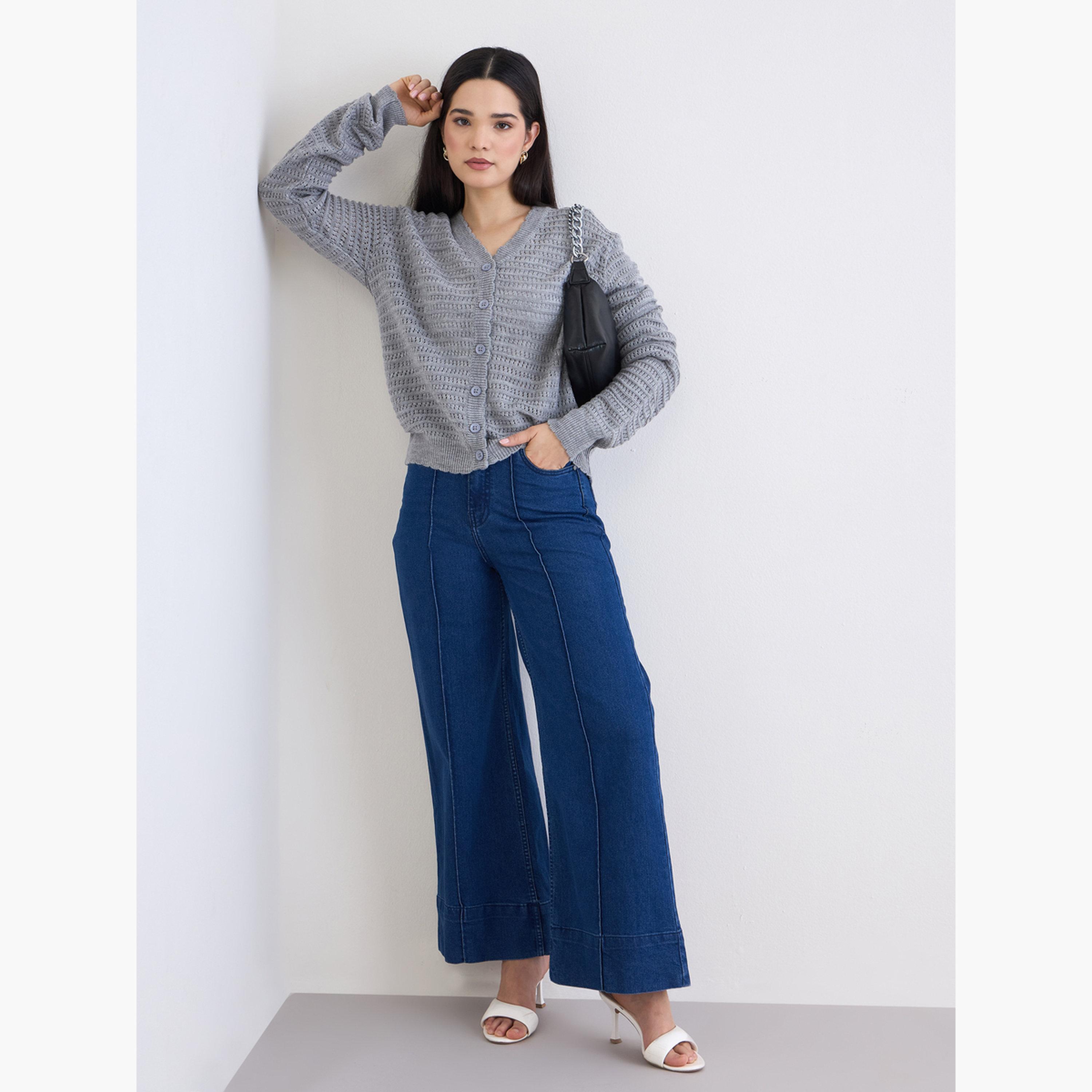 ستايلي - كارديغان رمادي اللون بقصّة عادية وطول عادي وأزرار-women-clothing-cardigansandjumpers-cardigans-image-2