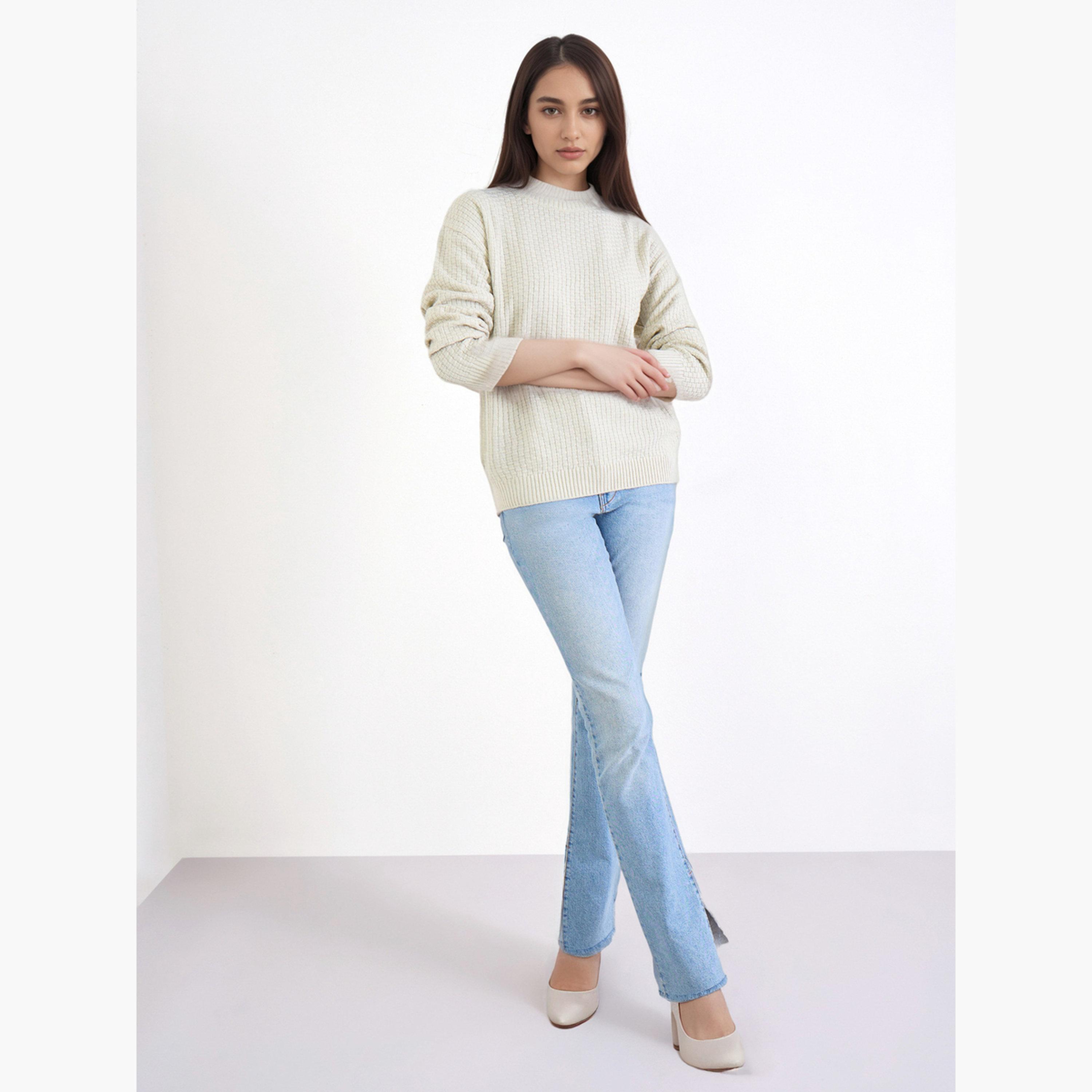 ستايلي - سترة محبوكة عادية لون أبيض العاجي-women-clothing-cardigansandjumpers-jumpers-image-4