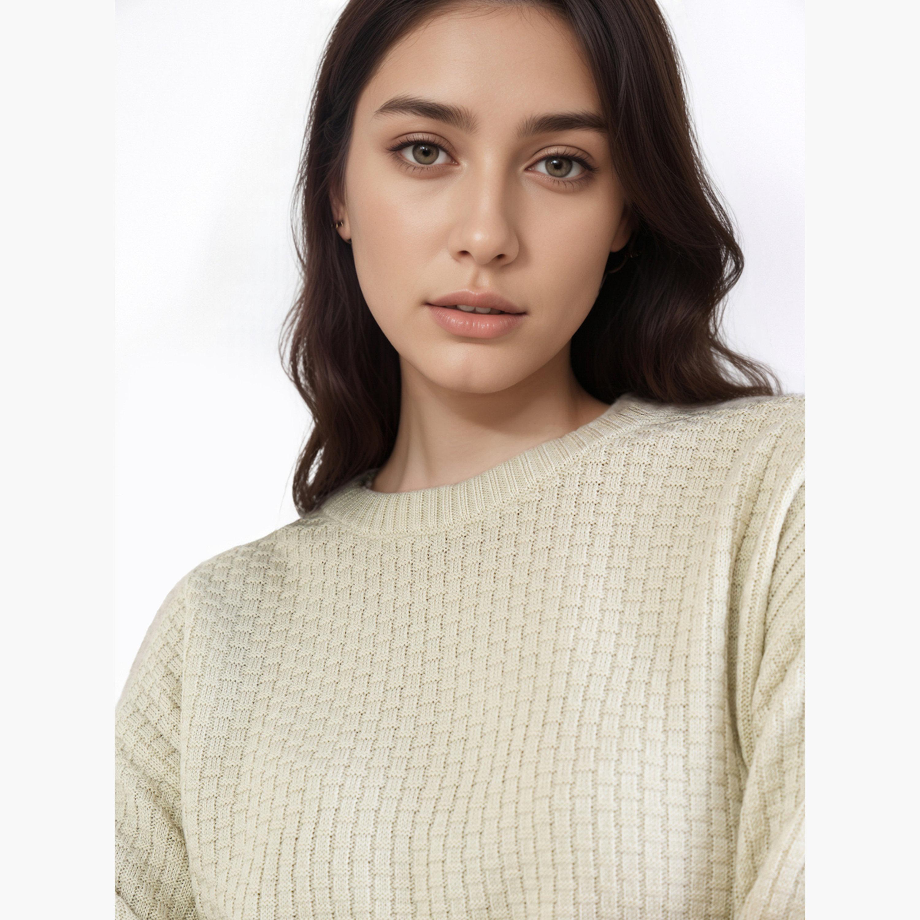 ستايلي - سترة محبوكة عادية لون أبيض العاجي-women-clothing-cardigansandjumpers-jumpers-image-3