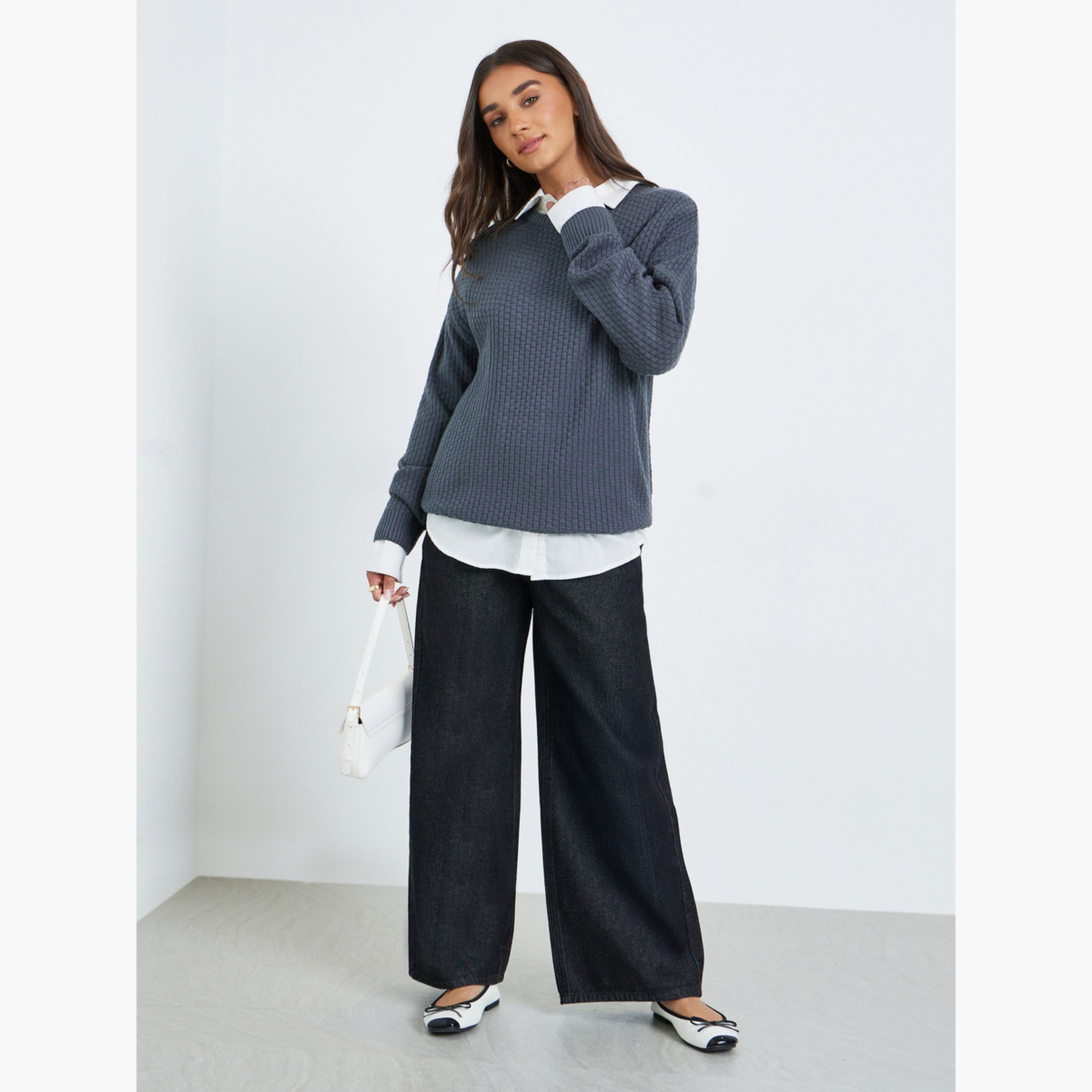 سويتر محبوك بتفاصيل بارزة الملمس-women-clothing-cardigansandjumpers-jumpers-image-3