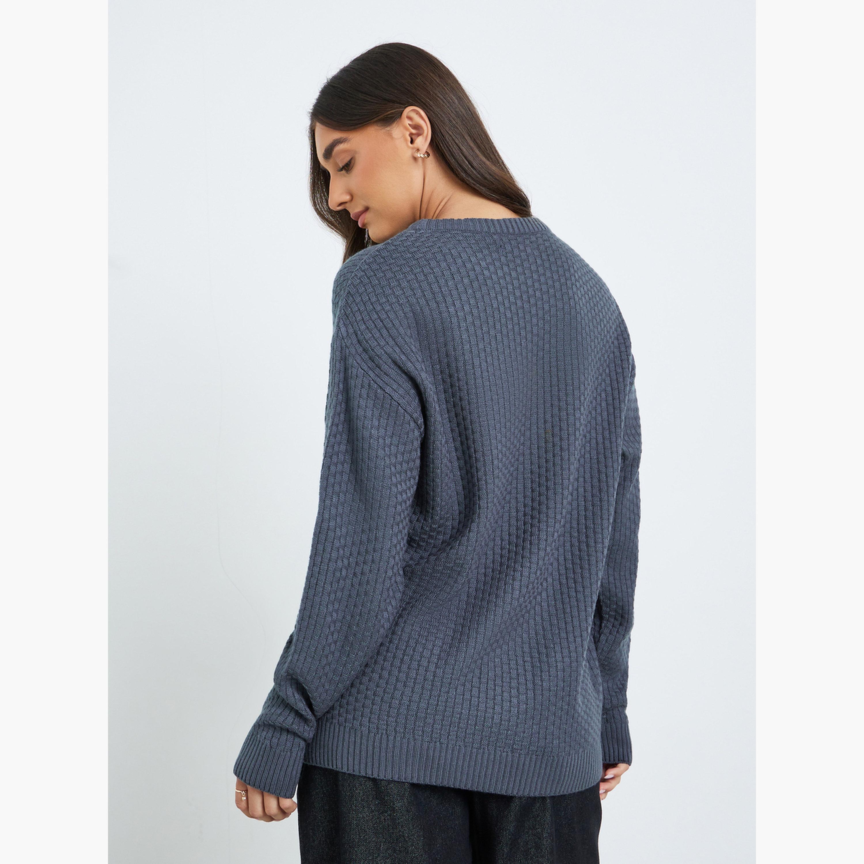 سويتر محبوك بتفاصيل بارزة الملمس-women-clothing-cardigansandjumpers-jumpers-image-1