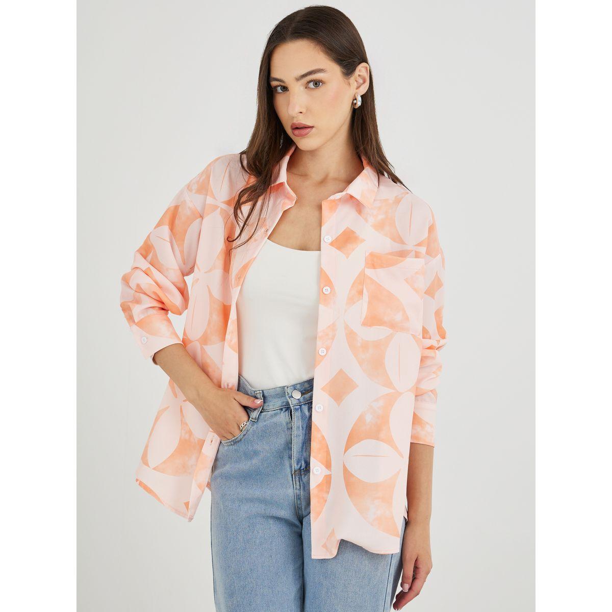 Styli Printed Buttoned Oversized Shirt-women-clothing-shirtsandblouses-shirts-image-1