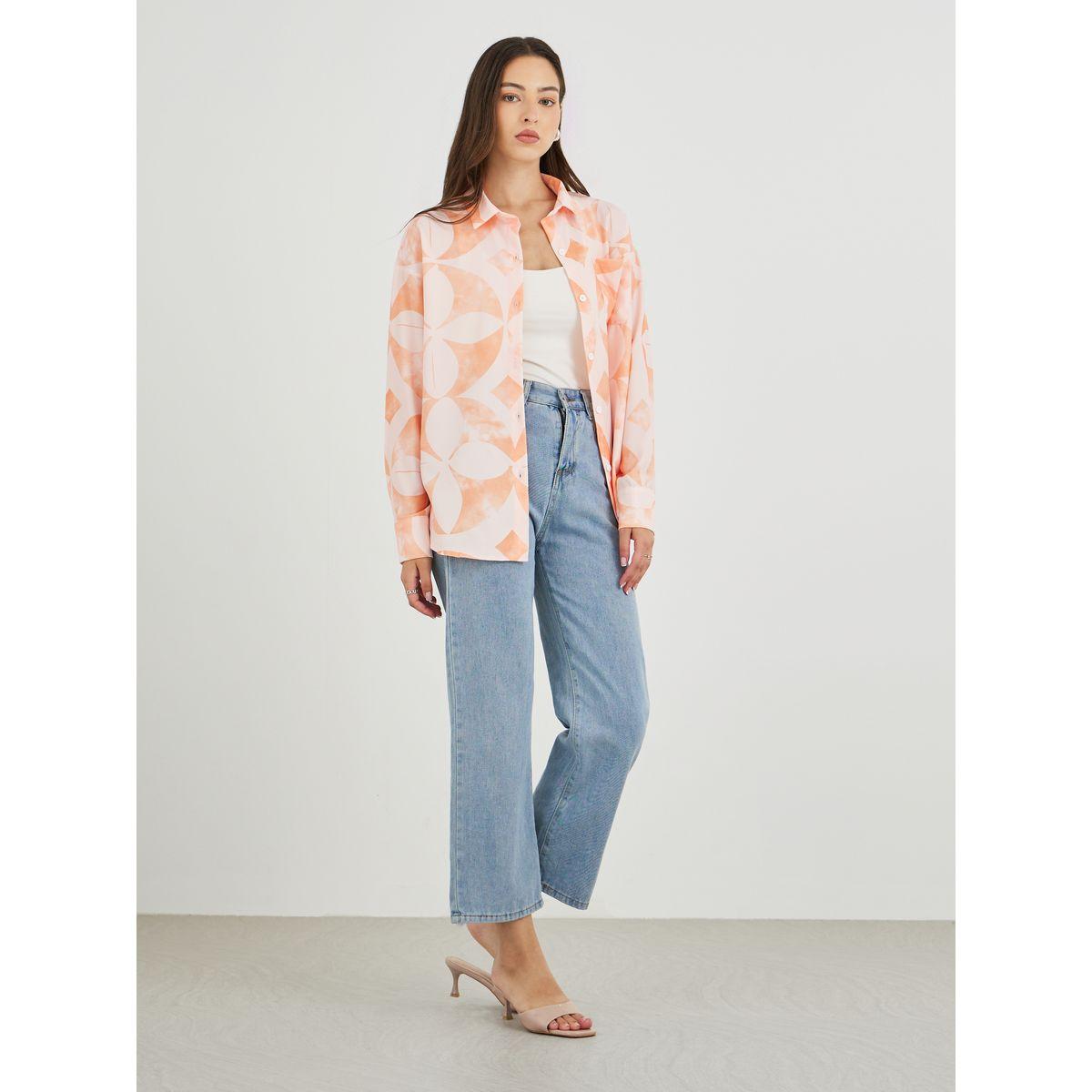بلوزة فضفاضة مطبعة مع أزرار-women-clothing-shirtsandblouses-shirts-image-2