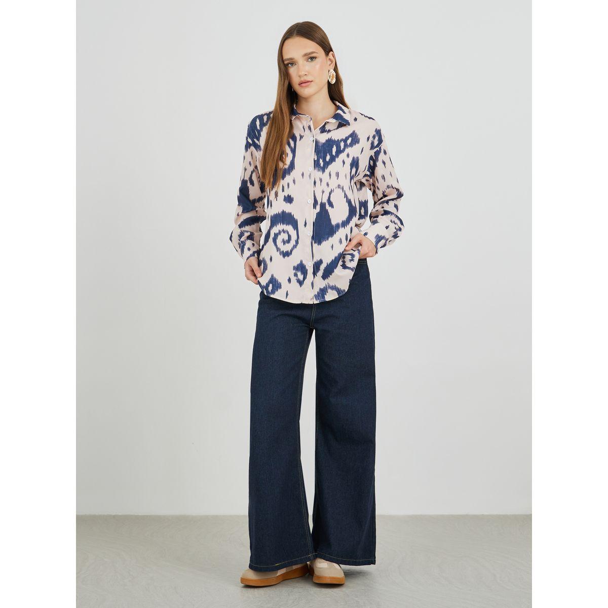 Styli Printed Spread Collar Oversized Shirt-women-clothing-shirtsandblouses-shirts-image-2