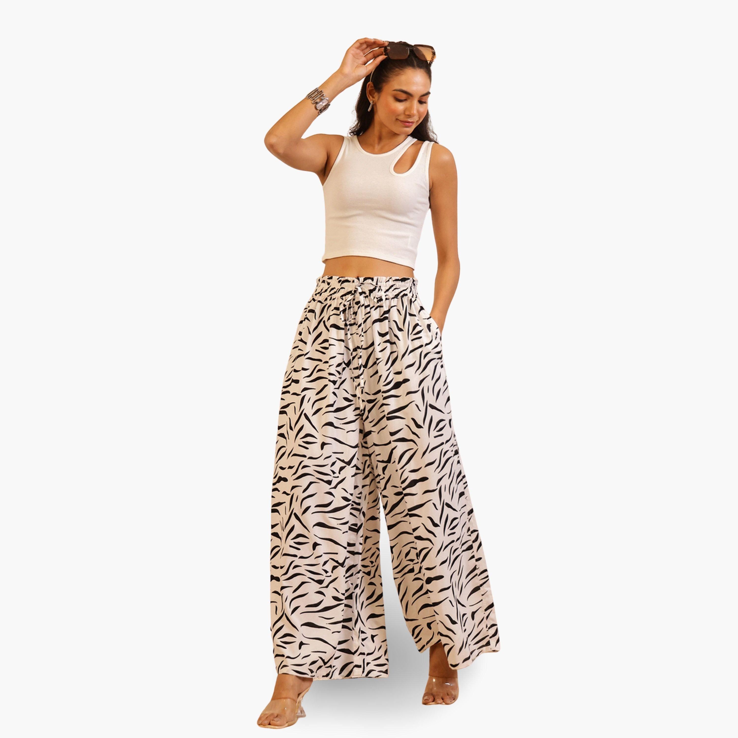 بنطال نسائي بأرجل واسعة وطبعة زيبرا-women-clothing-ethnicwear-bottoms-palazzos-image-2