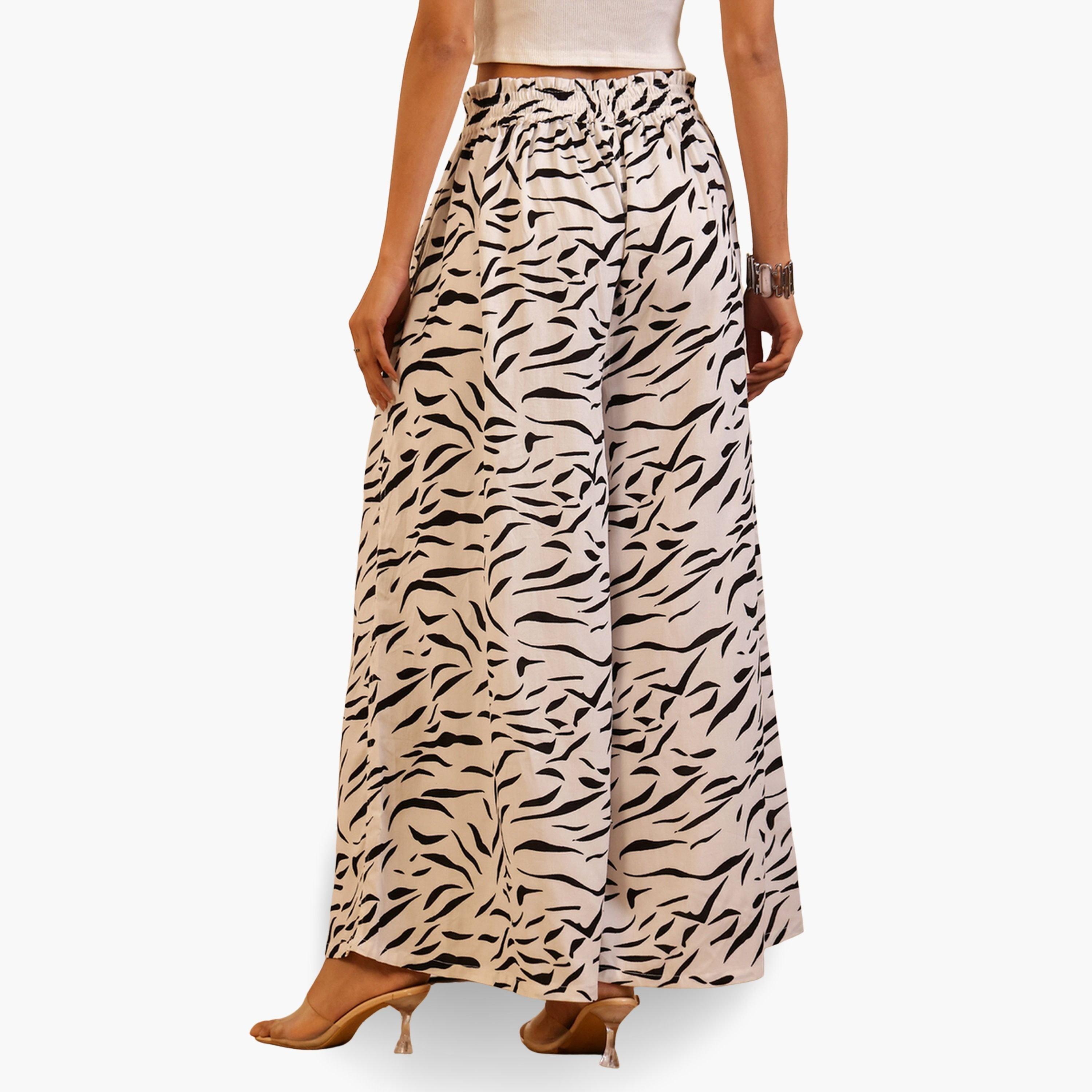 بنطال نسائي بأرجل واسعة وطبعة زيبرا-women-clothing-ethnicwear-bottoms-palazzos-image-3