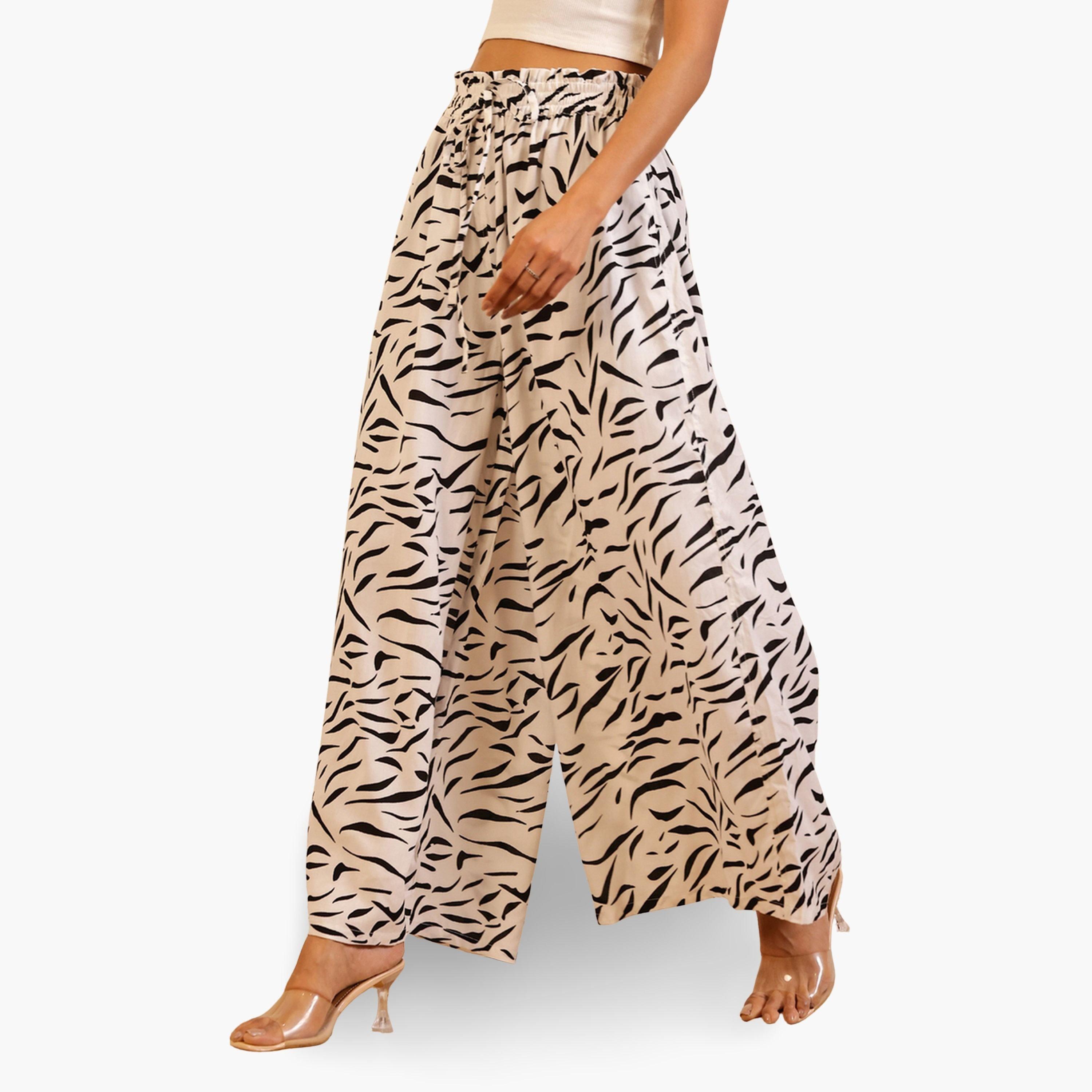 بنطال نسائي بأرجل واسعة وطبعة زيبرا-women-clothing-ethnicwear-bottoms-palazzos-image-4