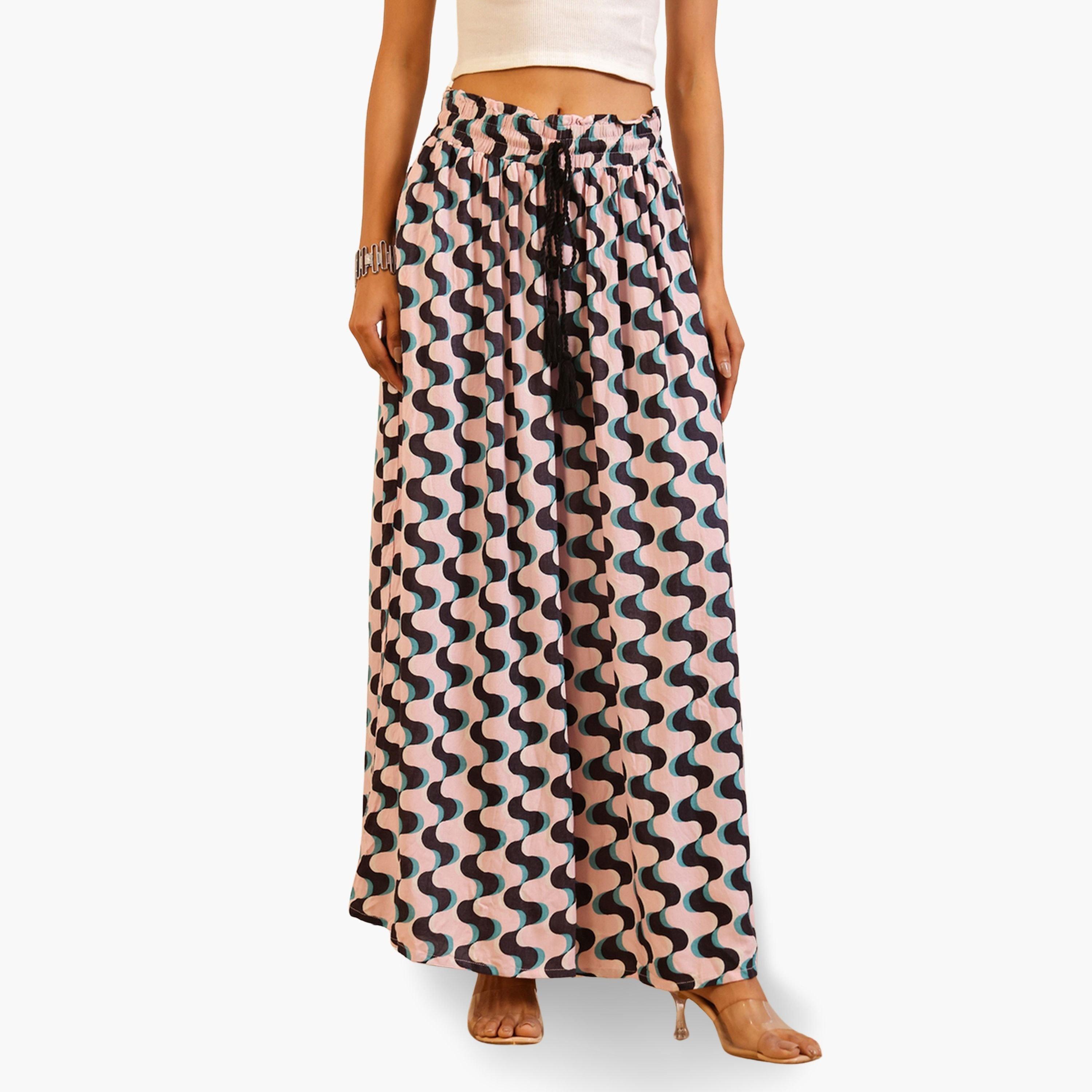 Sanskrutihomes Women Patterned Palazzo Pants with Drawstring-women-clothing-ethnicwear-bottoms-palazzos-image-1