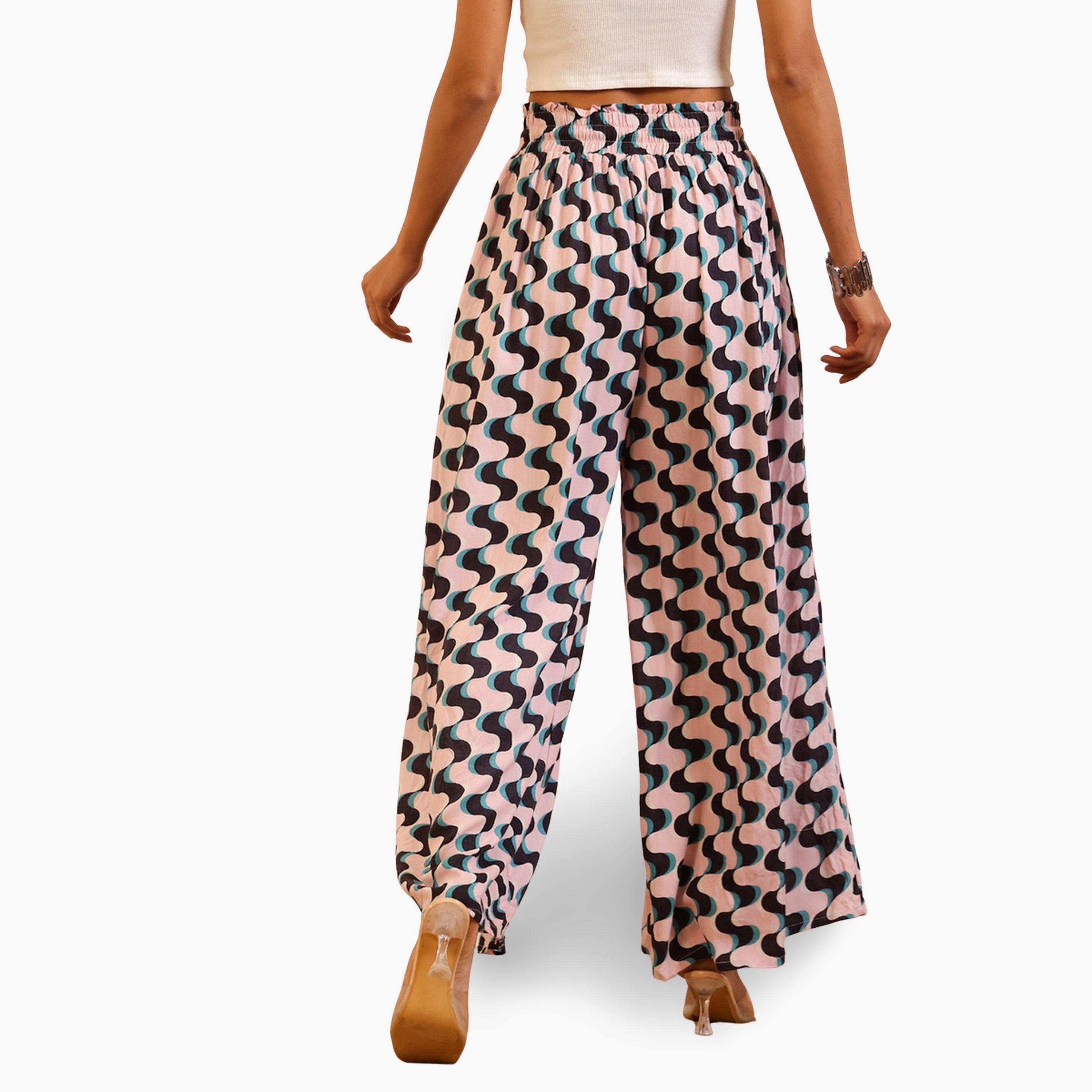 Sanskrutihomes Women Patterned Palazzo Pants with Drawstring-women-clothing-ethnicwear-bottoms-palazzos-image-3