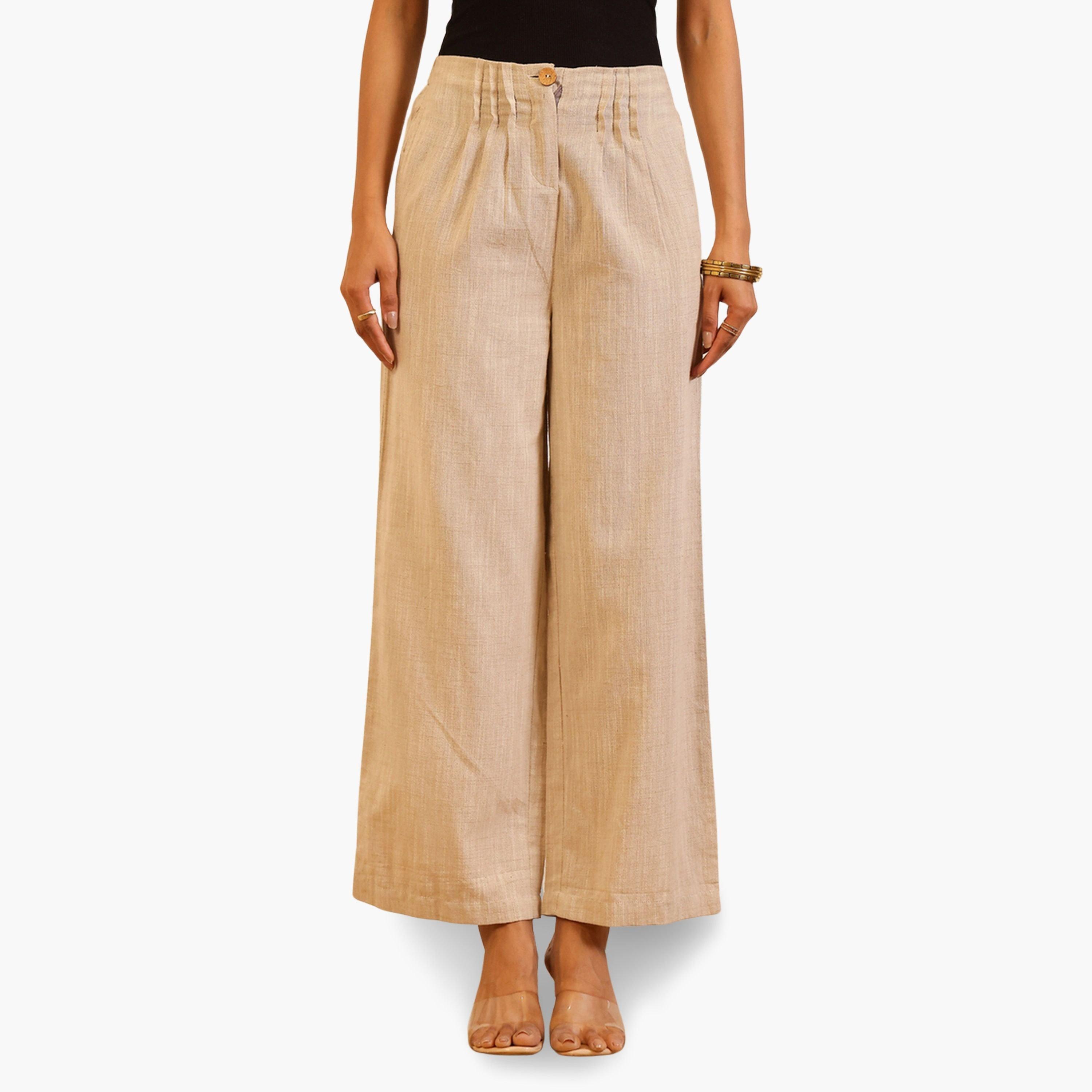 بنطال نسائي لينن بأرجل واسعة-women-clothing-bottoms-joggers-image-1