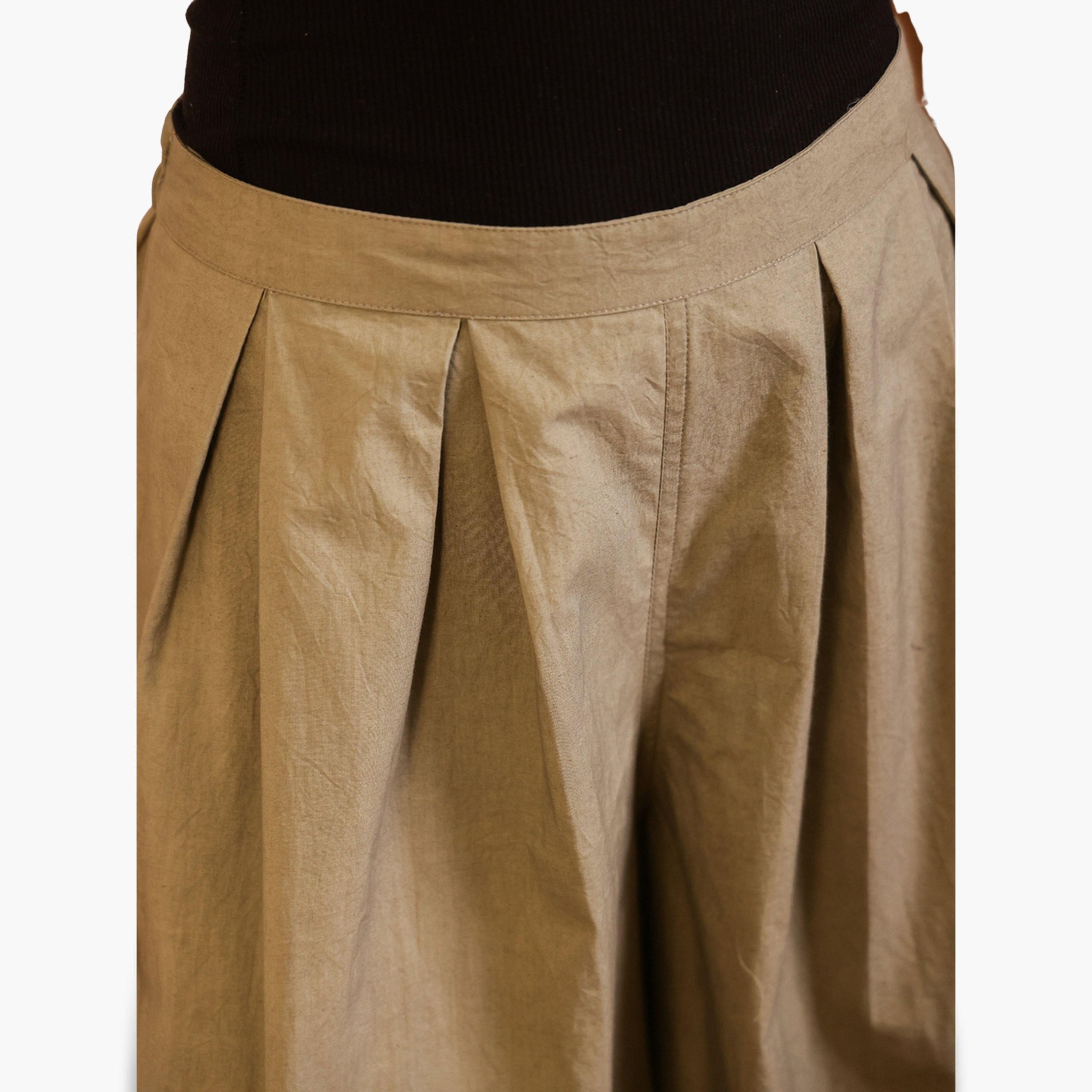 Sanskrutihomes Women Grey Pleated Wide Leg Trousers-women-clothing-bottoms-joggers-image-5
