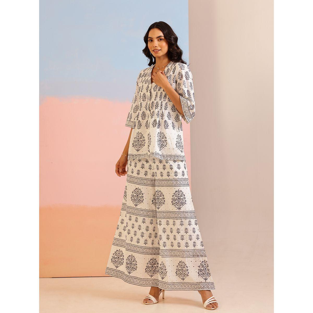 Sanskrutihomes Floral Printed Cotton Top and Pants Co-Ords-women-clothing-coordsets-image-3