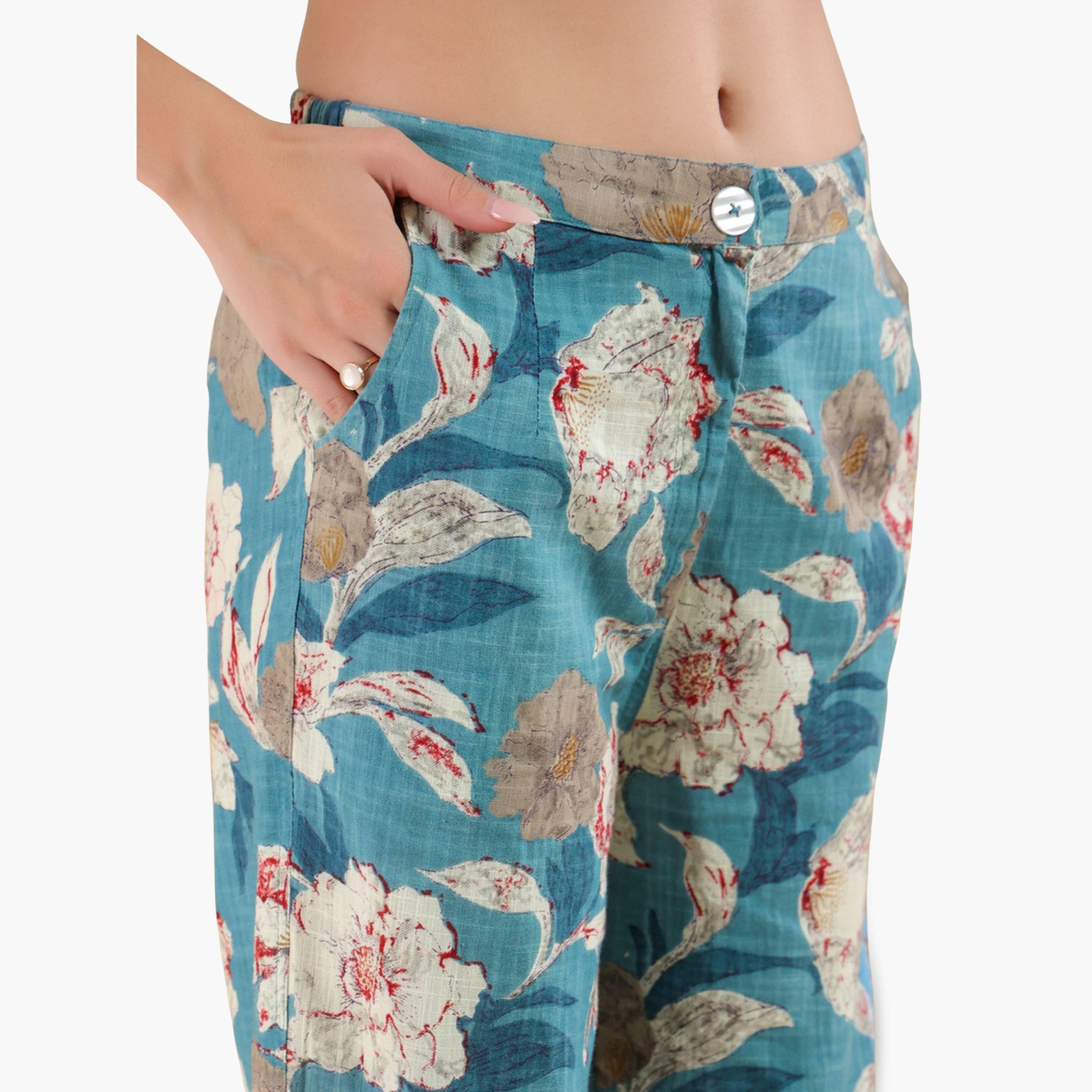 طقم نسائي من بلوزة بياقة ماندارين وبنطال-women-clothing-coordsets-image-5