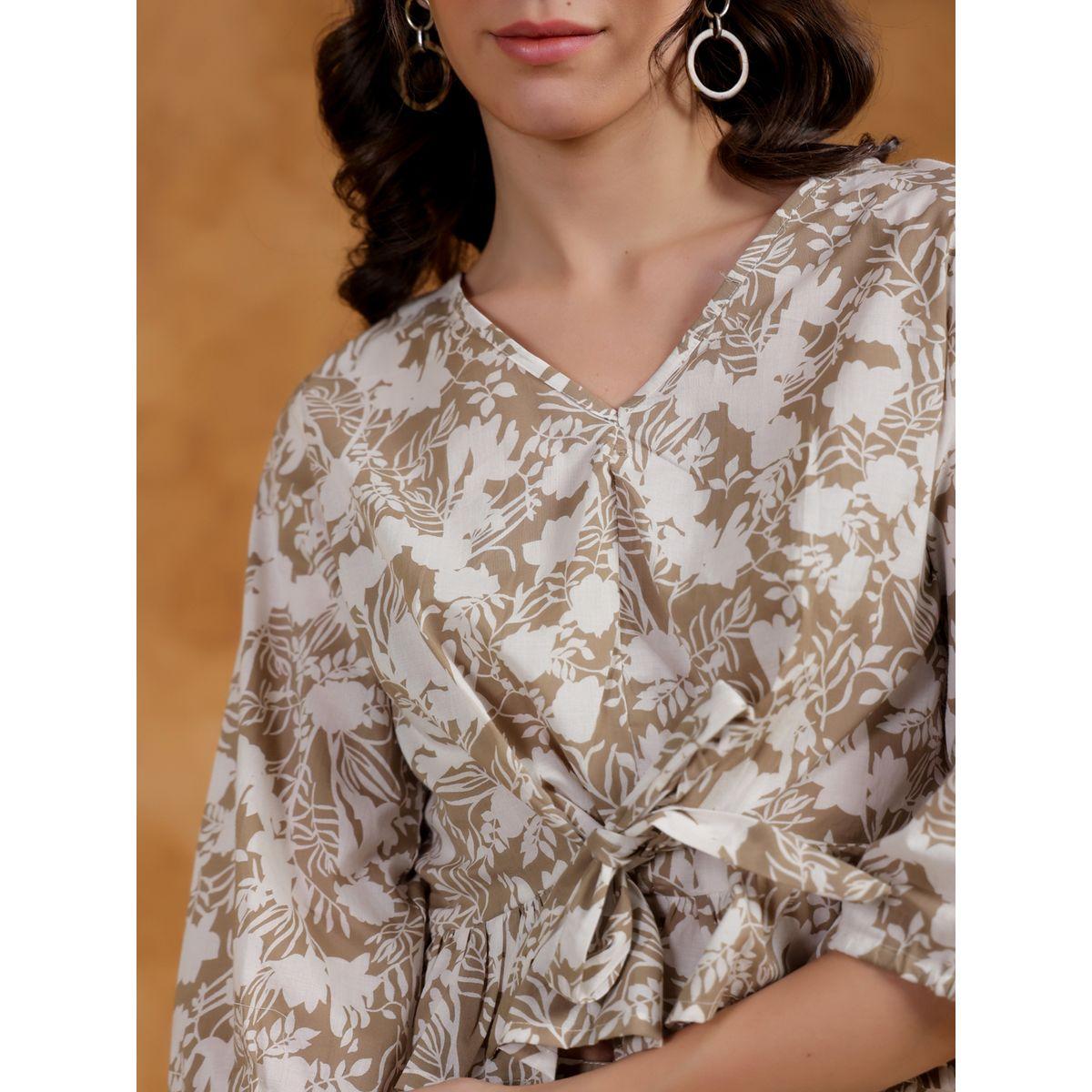 Sanskrutihomes Printed Ruffled Hem Top and Pants Co-Ords-women-clothing-coordsets-image-4
