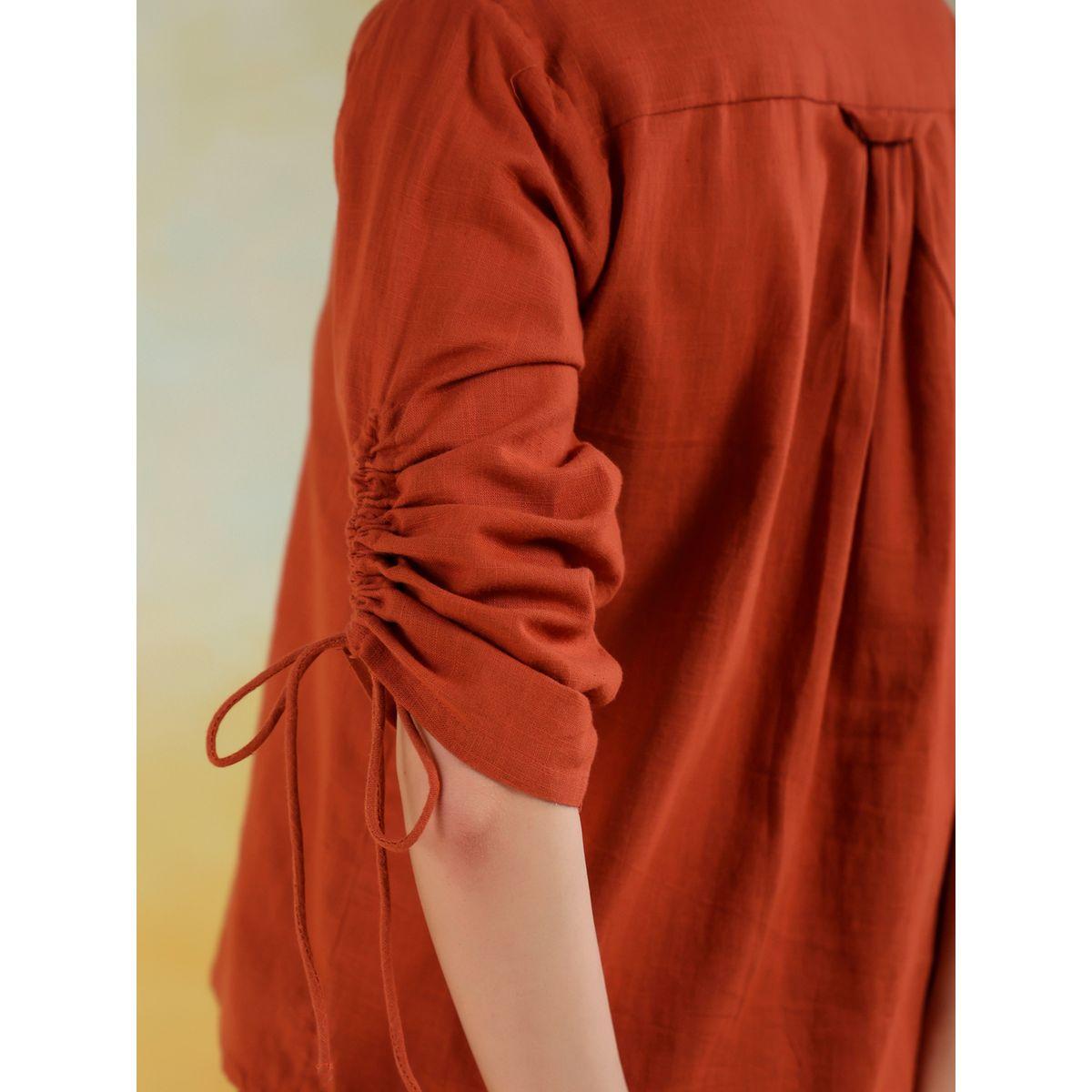 طقم منسق من بنطال وبلوزة بياقة سبريد-women-clothing-coordsets-image-3