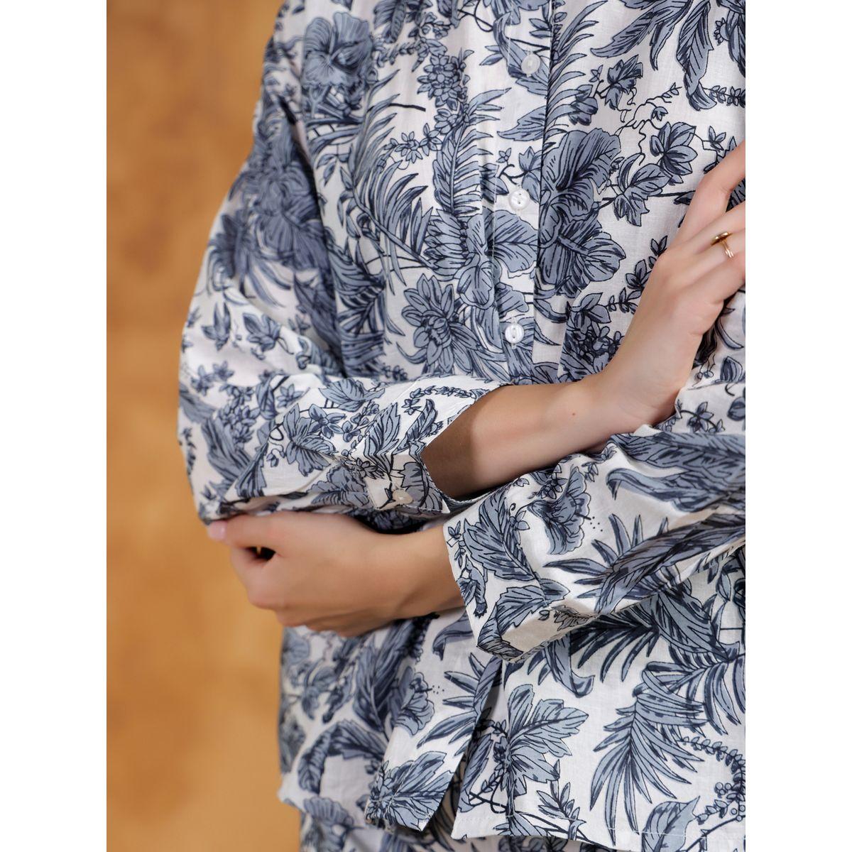 Sanskrutihomes Printed Spread Collar Shirt with Pants Co-Ords-women-clothing-coordsets-image-6