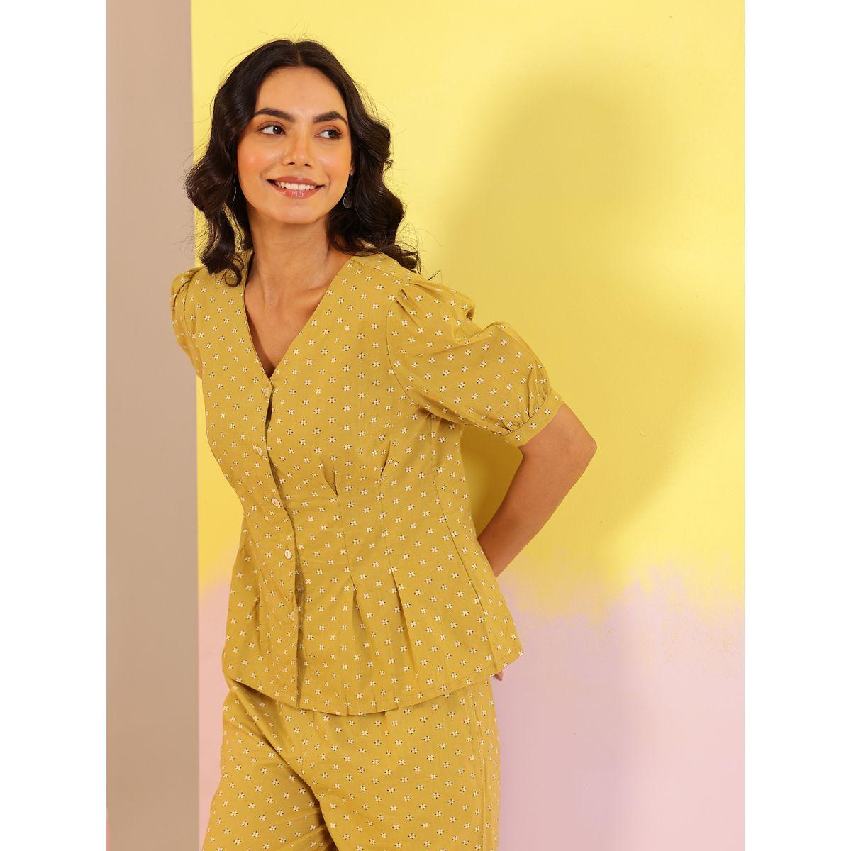 Sanskrutihomes Polka Dot Printed Pure Cotton Top and Pants Co-Ords-women-clothing-coordsets-image-3
