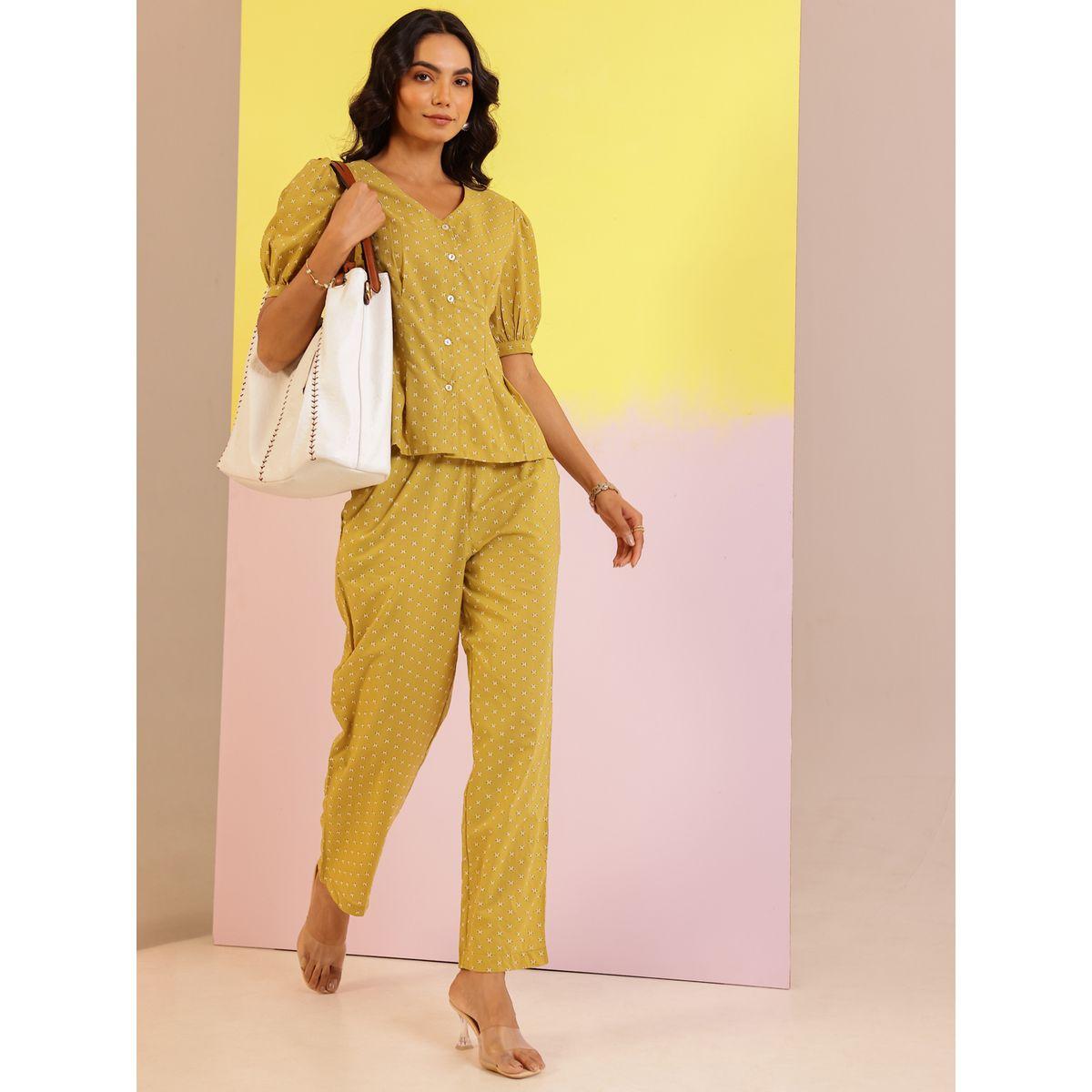 Sanskrutihomes Polka Dot Printed Pure Cotton Top and Pants Co-Ords-women-clothing-coordsets-image-7