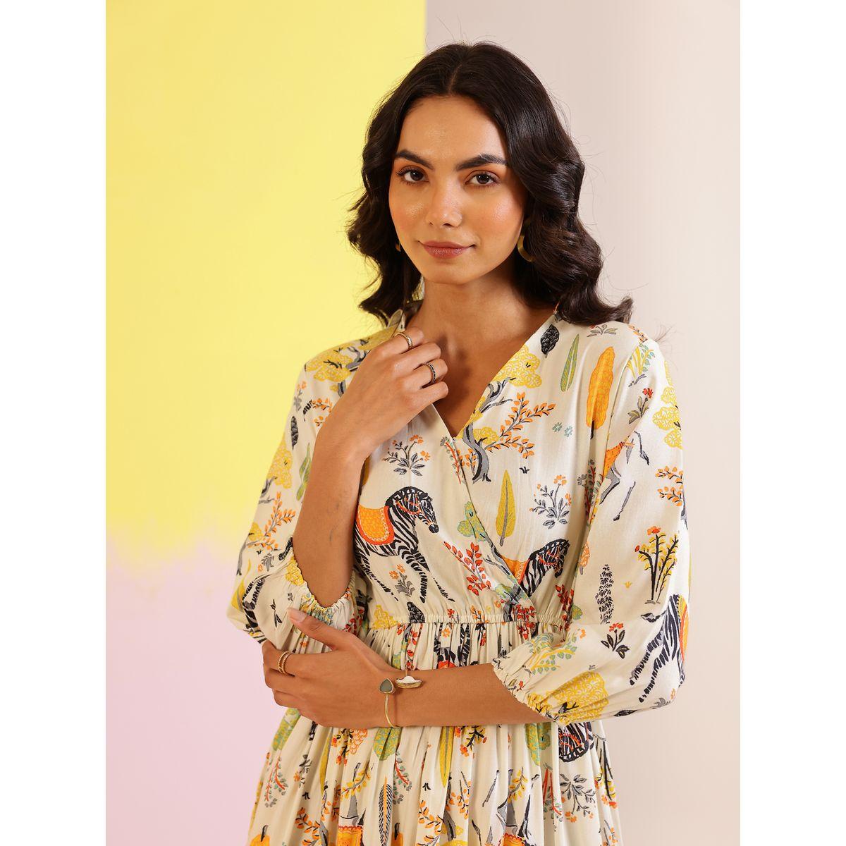 فستان قصير مطبع بزهور مع حافة واسعة-women-clothing-dresses-image-4