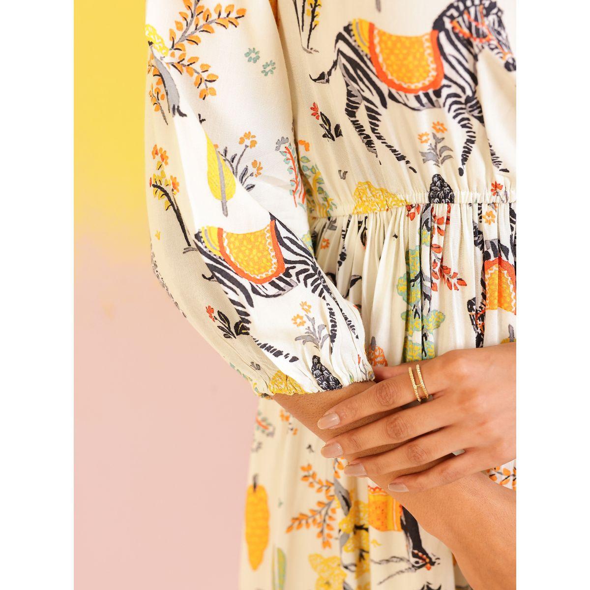 فستان قصير مطبع بزهور مع حافة واسعة-women-clothing-dresses-image-5