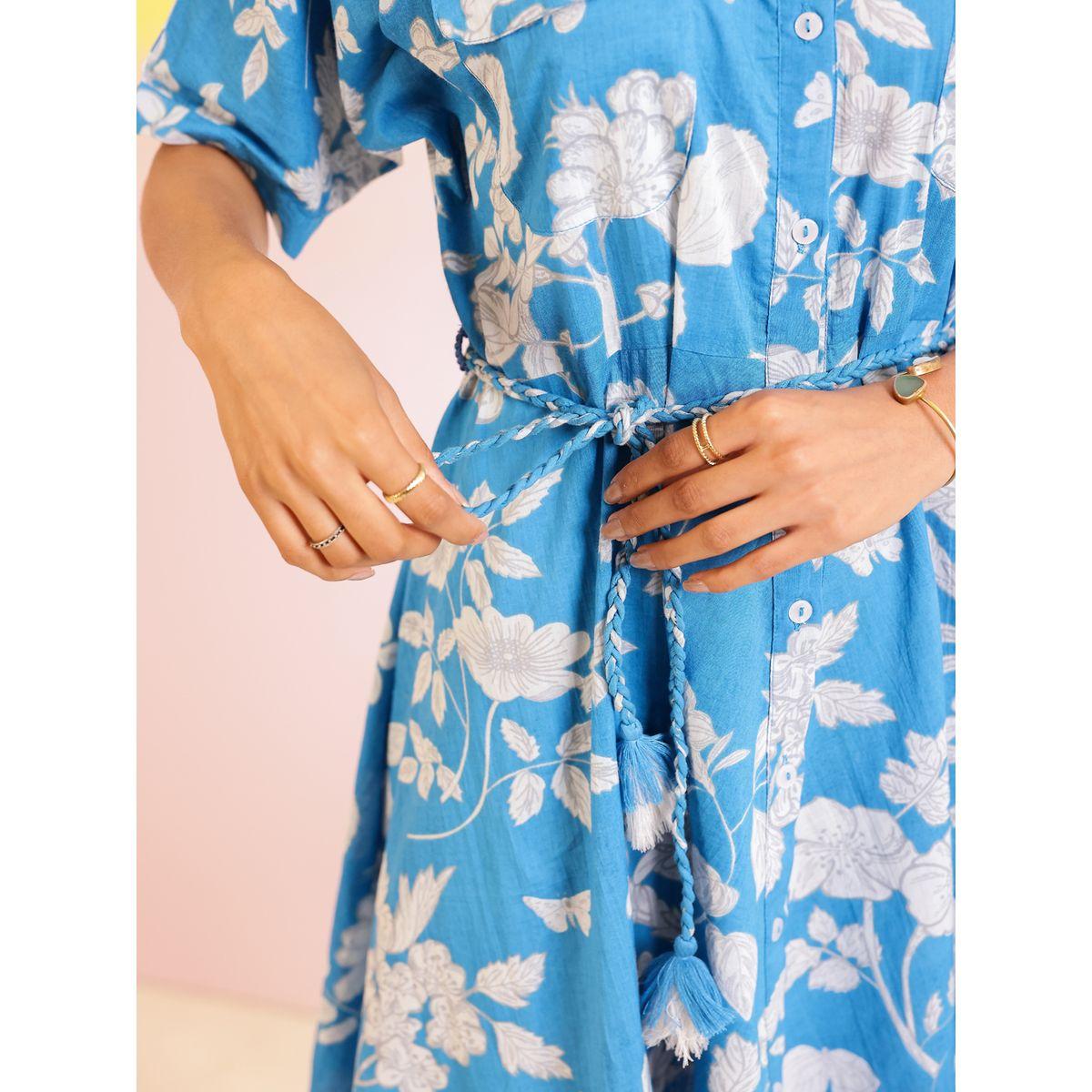 فستان قصير مطبع بزهور مع ياقة-women-clothing-dresses-image-4