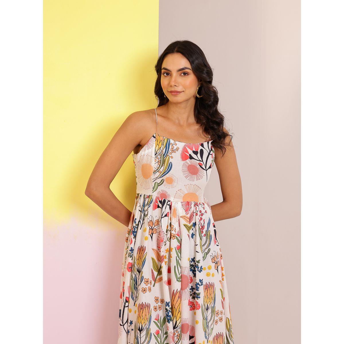 فستان بطول الركبة مطبع بالكامل مع ياقة مربعة-women-clothing-dresses-image-4