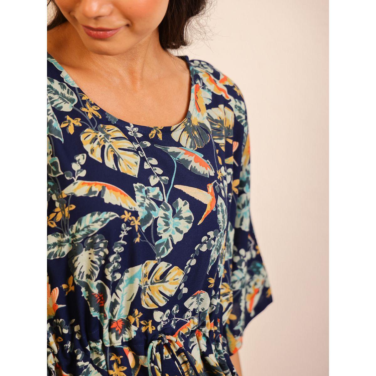 طقم بيجاما من بنطال وبلوزة قفطان بياقة دائرية-women-clothing-nightwear-pyjamas-longsets-image-4