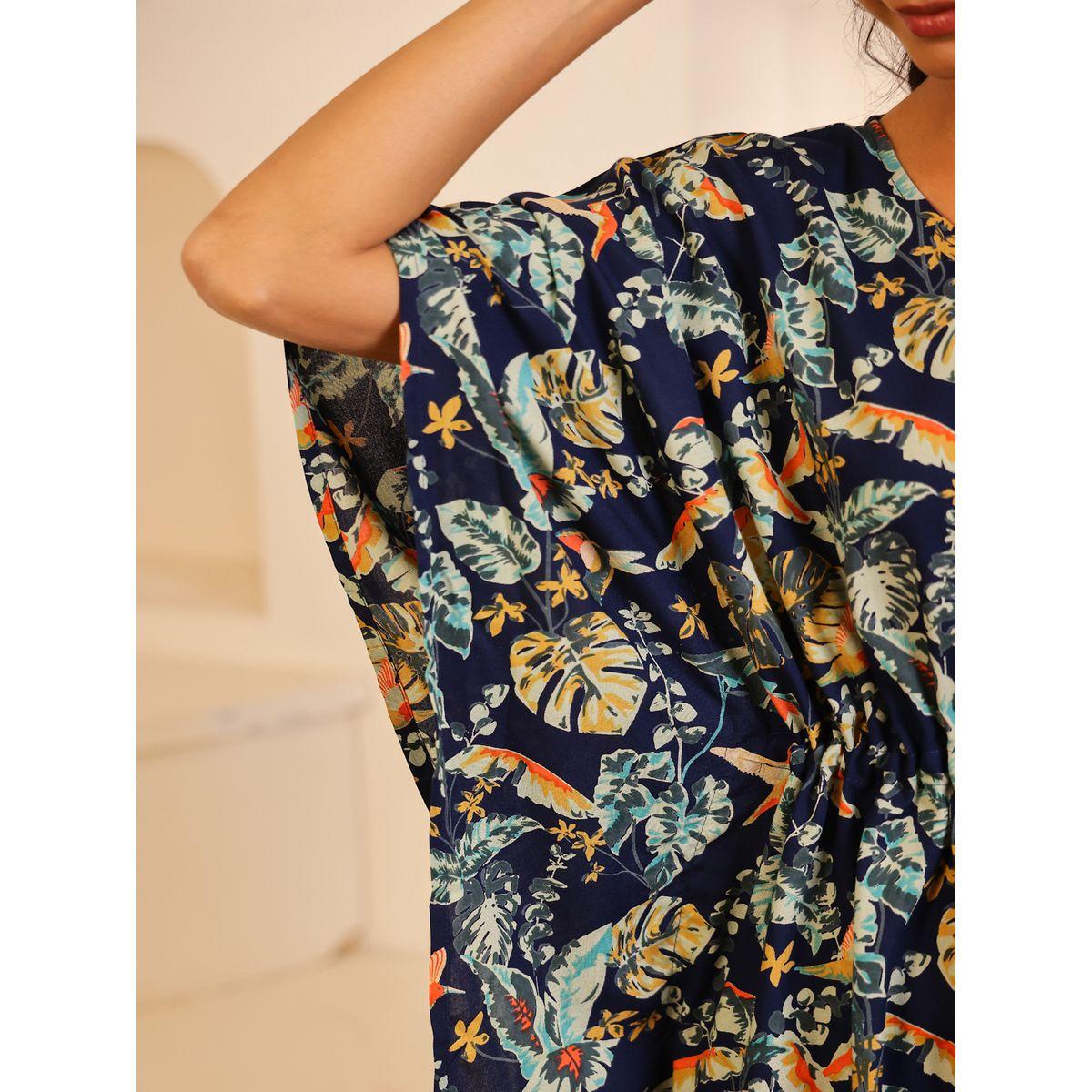 طقم بيجاما من بنطال وبلوزة قفطان بياقة دائرية-women-clothing-nightwear-pyjamas-longsets-image-6