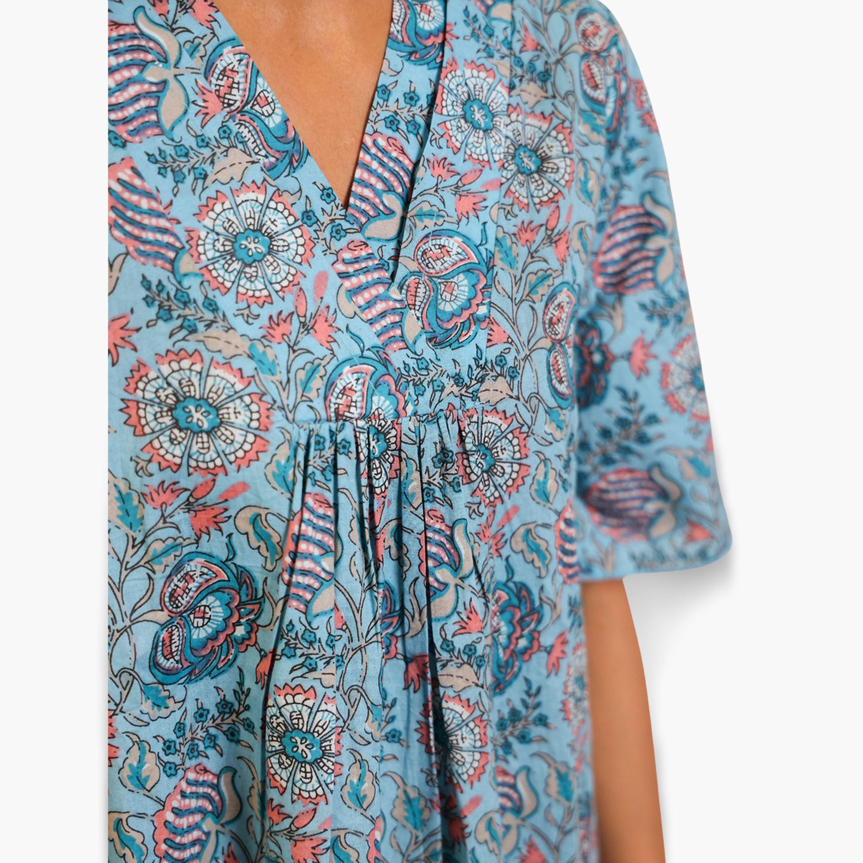 قميص نوم نسائي قطن بطبعة زهور-women-clothing-nightwear-nighties-image-5