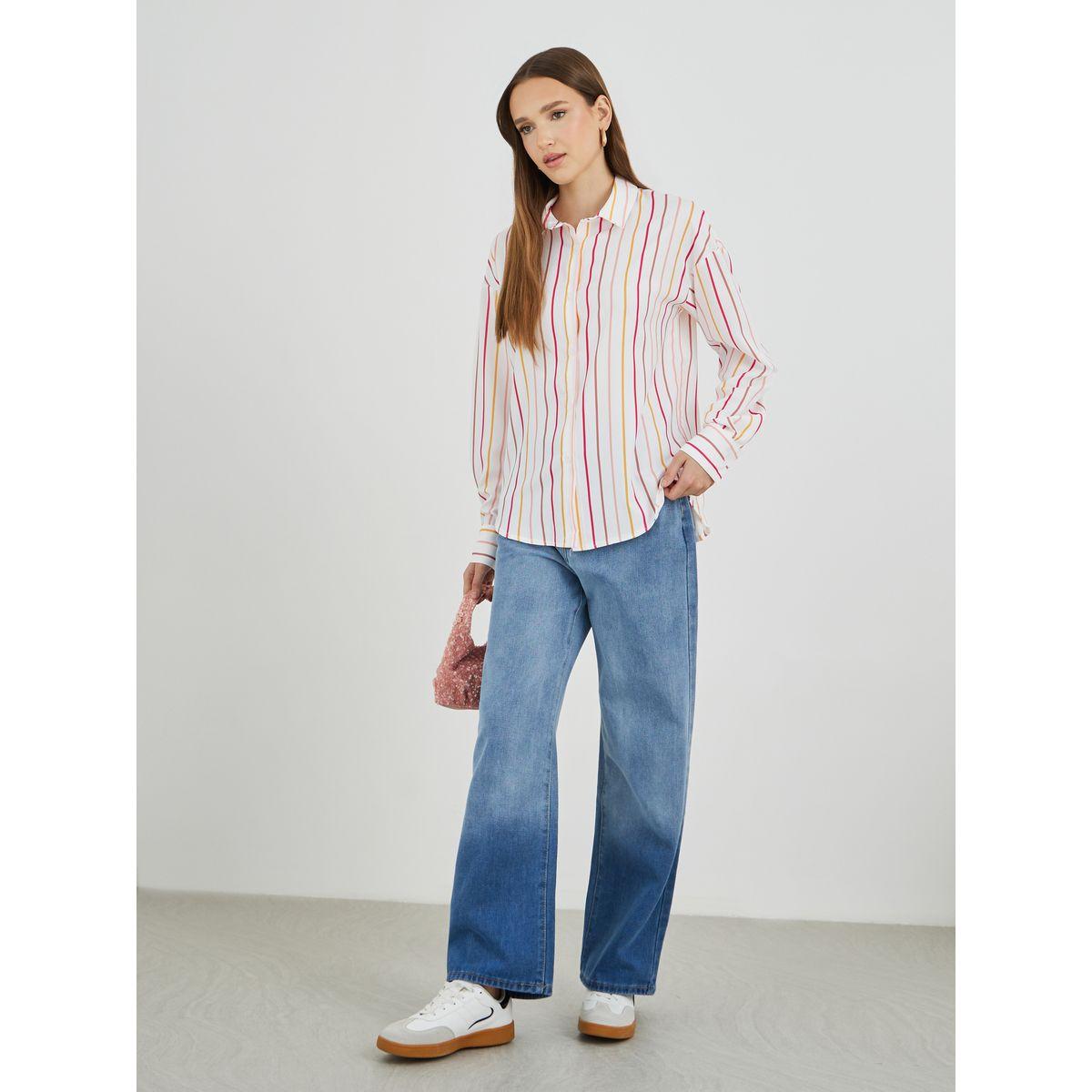 Styli Striped Oversized Spread Collar Shirt-women-clothing-shirtsandblouses-shirts-image-2