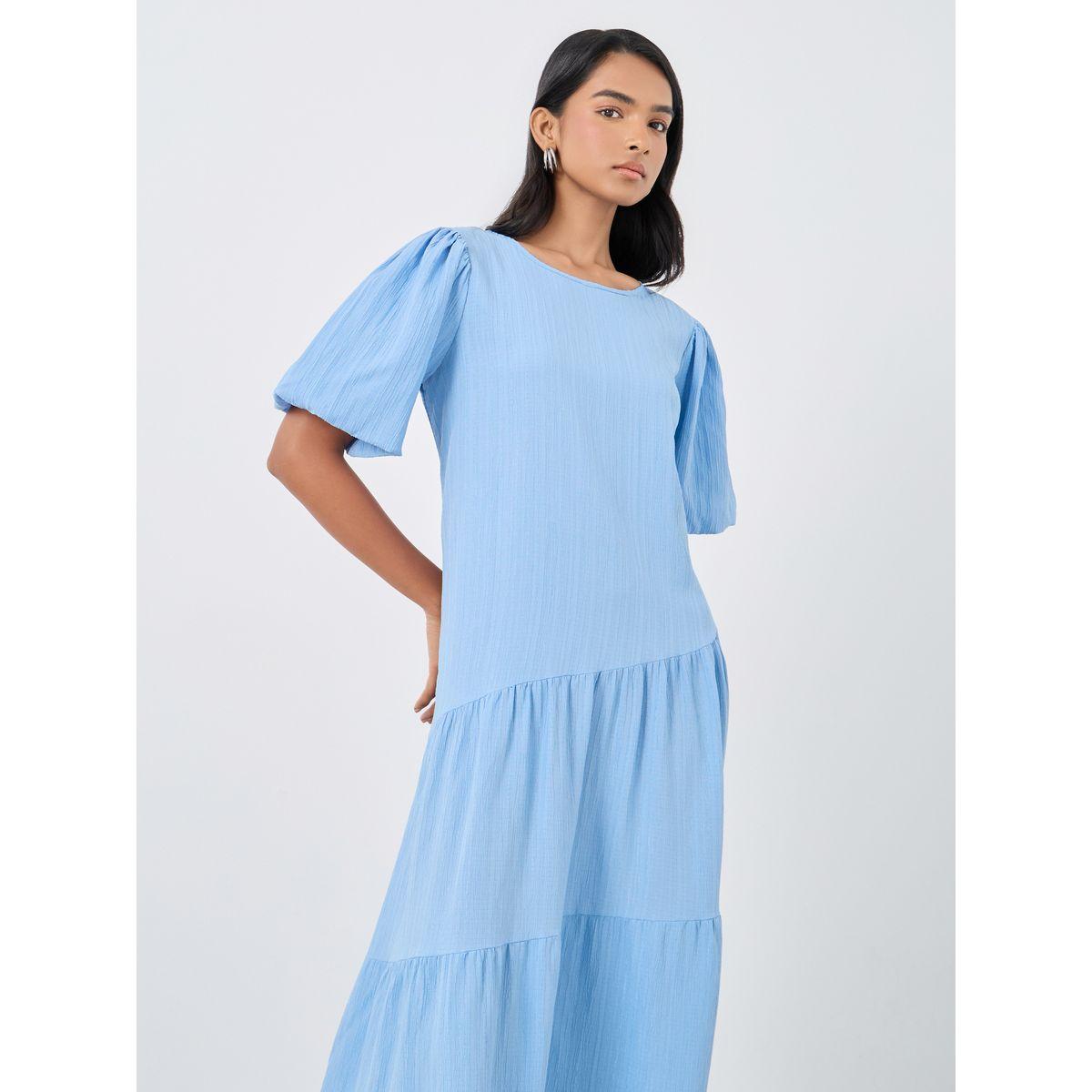 فستان طويل بأكمام قصيرة بنمط فانوس-women-clothing-dresses-image-3