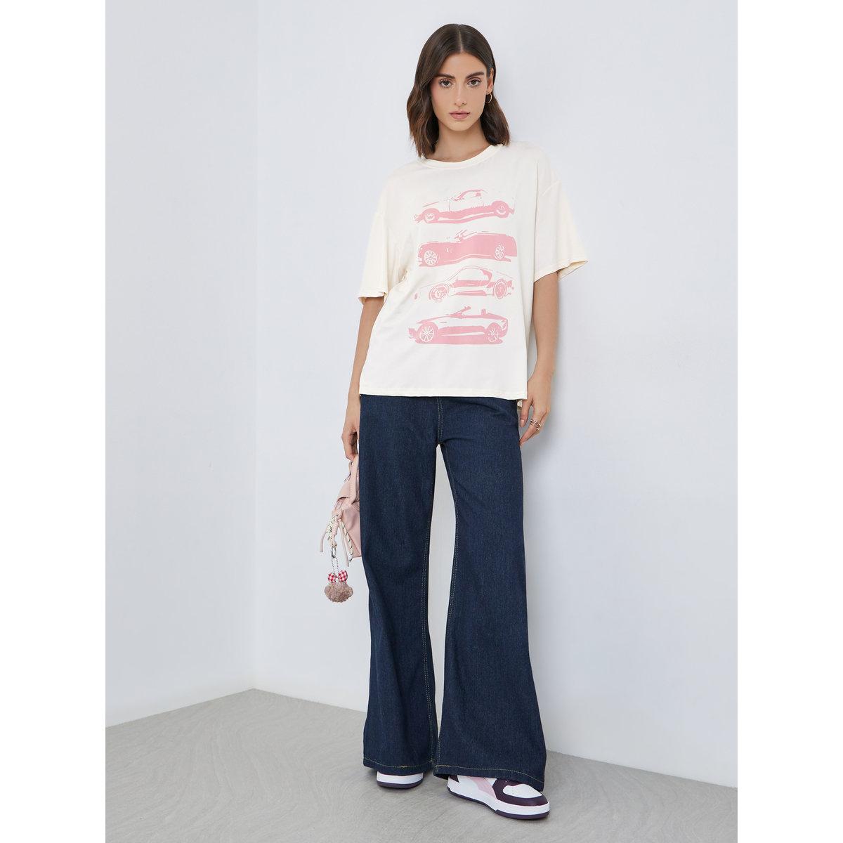Styli Graphic Print Oversized Round Neck T-Shirt-women-clothing-tshirts-image-2