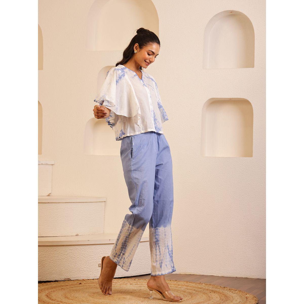 طقم بيجاما من بنطال وبلوزة بطبعة تاي داي-women-clothing-nightwear-pyjamas-longsets-image-3