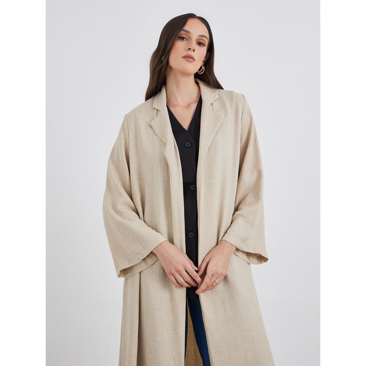 أميرة x ستايلي عباية مفتوحة من الأيام مع تفاصيل ياقة بشق-women-arabicclothing-abayas-image-3