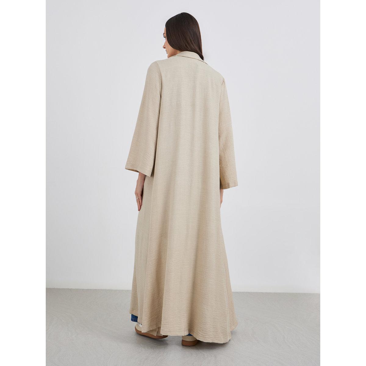 أميرة x ستايلي عباية مفتوحة من الأيام مع تفاصيل ياقة بشق-women-arabicclothing-abayas-image-5