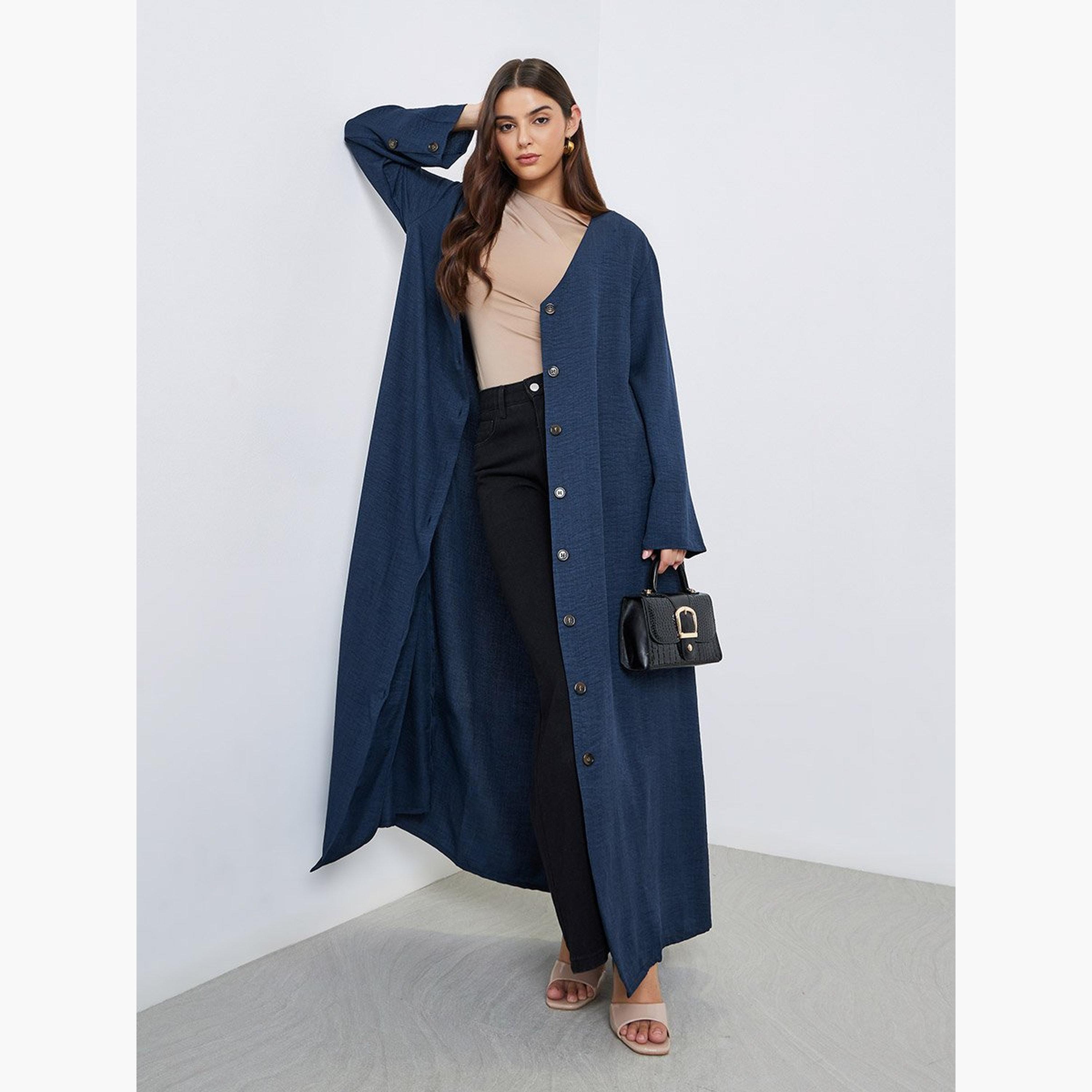 أميرة x ستايلي جلابية بتفاصيل أزرار-women-arabicclothing-abayas-image-1