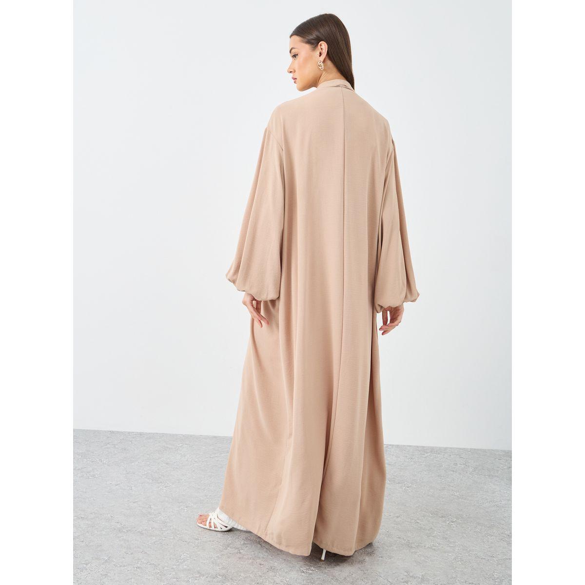 أميرة x ستايلي عباية مفتوحة من الأمام باللون البيج-women-arabicclothing-abayas-image-4