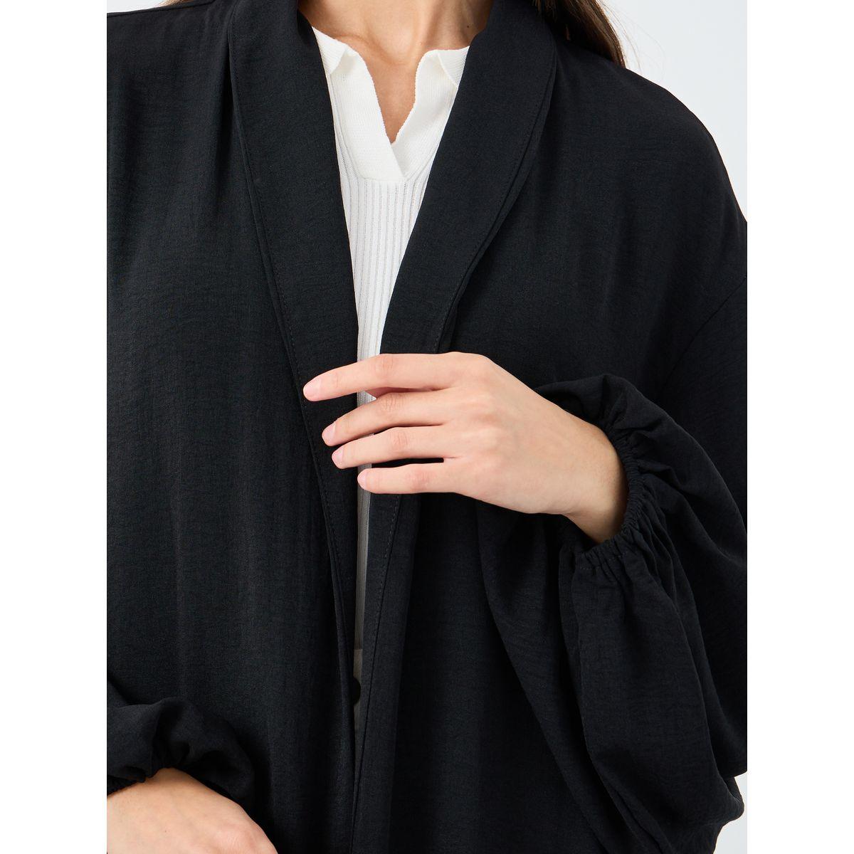 أميرة x ستايلي عباية مفتوحة من الأمام باللون الأسود-women-arabicclothing-abayas-image-4