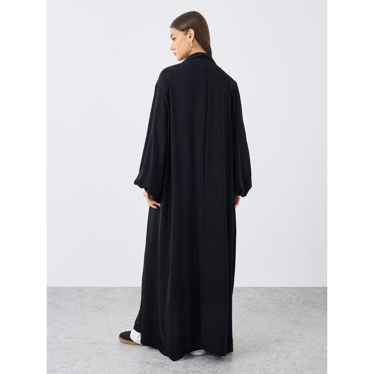 أميرة x ستايلي عباية مفتوحة من الأمام باللون الأسود-women-arabicclothing-abayas-image-5