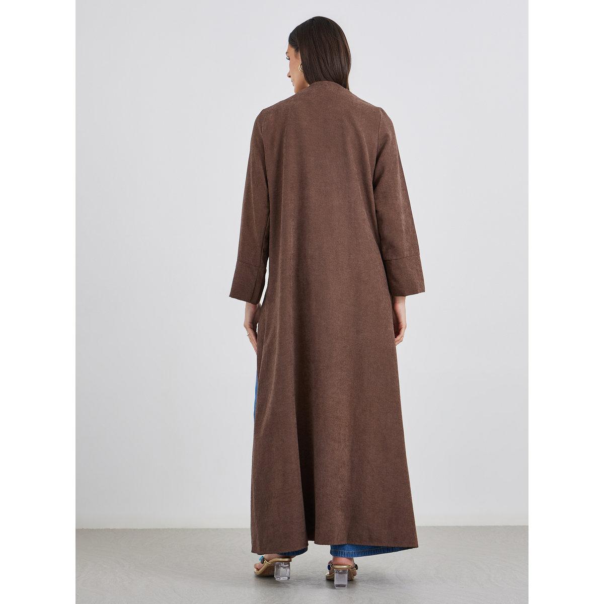 عباية مفتوحة من الامام بملمس سويدي-women-arabicclothing-abayas-image-4