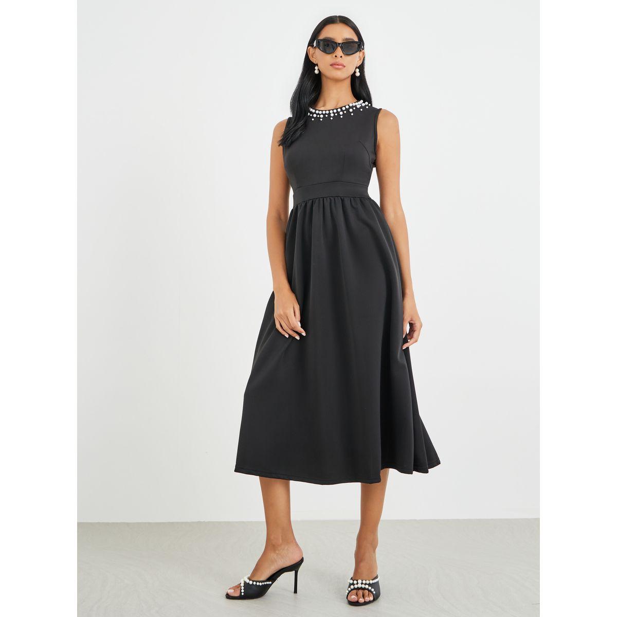 Styli Embellished Round Neck Sleeveless Midi Dress-women-clothing-dresses-image-1