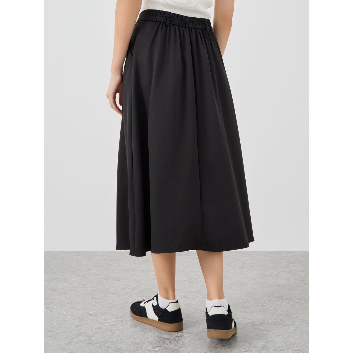 تنورة ميدي سادة بكسرات وتفاصيل جيب-women-clothing-bottoms-skirts-image-4